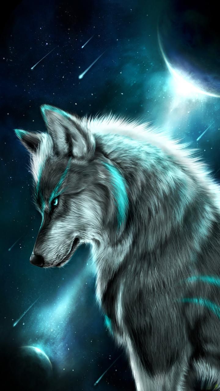 Lupo grigio occhi luminosi notte, 720x1280 Full HD Verticale, iPhone