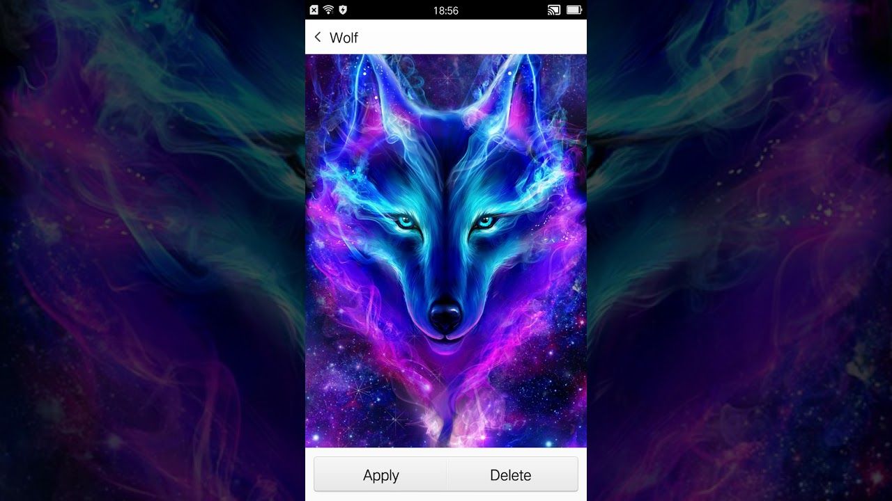 Lupo galattico neon viola blu, 1280x720 720p, Laptop