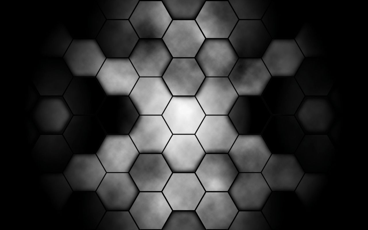 Esagoni astratti scuri argento, 1280x800 720p, Laptop