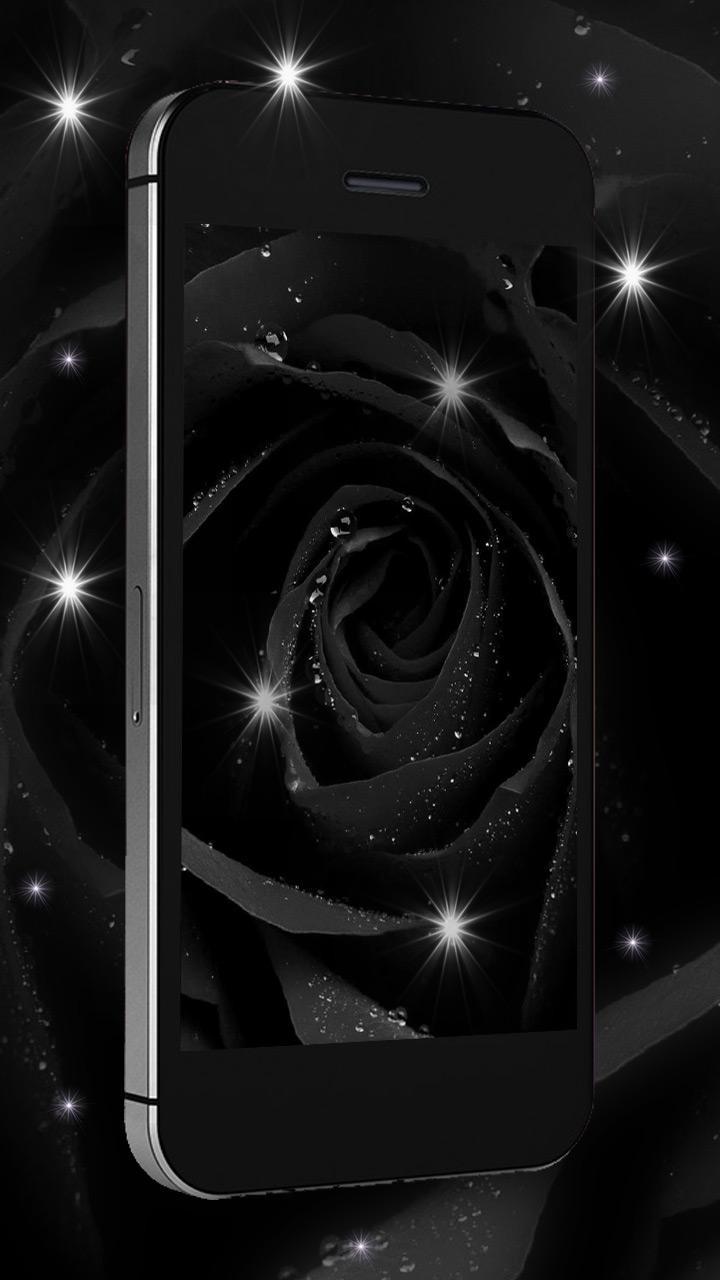 Rosa nera con brillantini, 720x1280 Verticale, Mobile