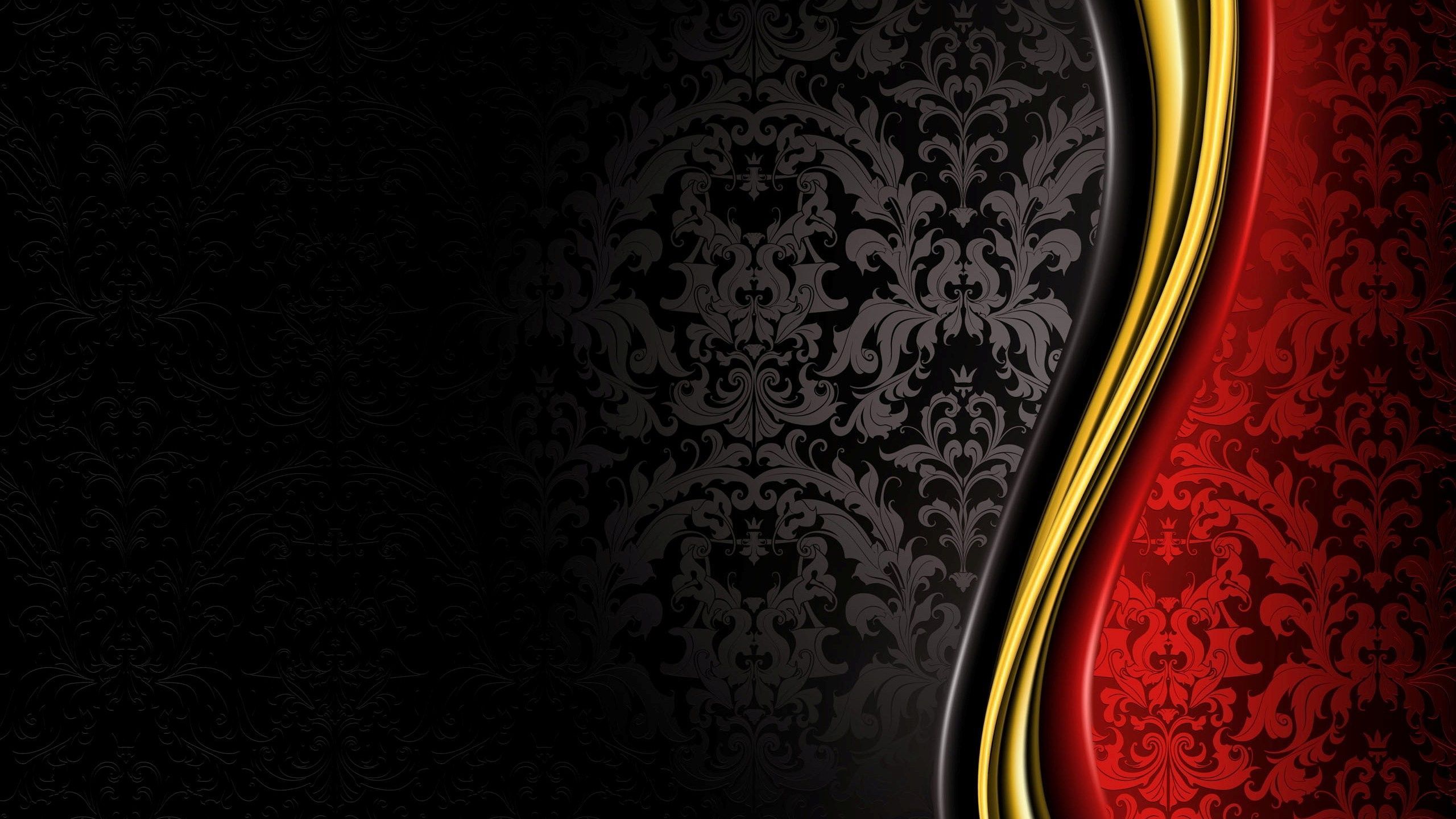 Damasco nero e rosso lusso, 2560x1440 2K QHD, PC