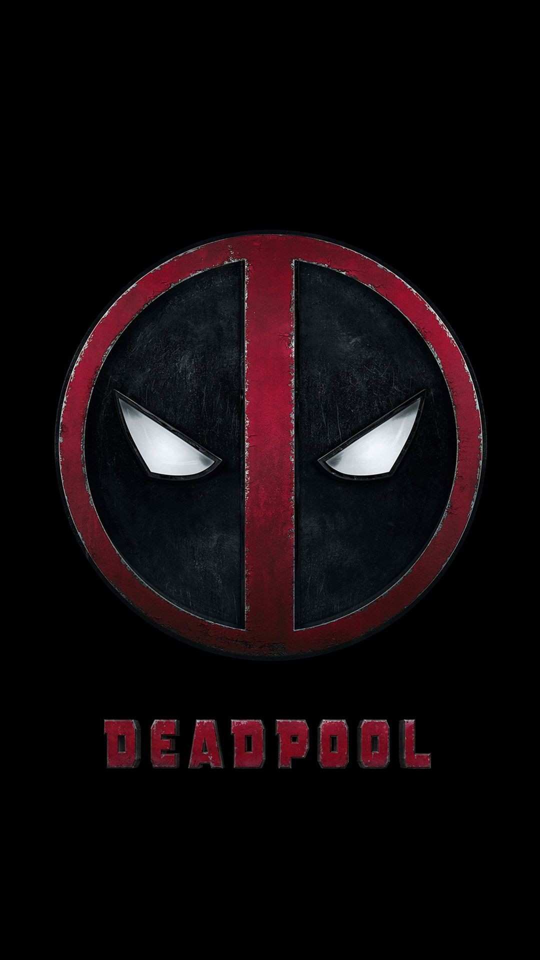 Logo Deadpool sfondo nero, mercenario, 1080x1920 Full HD Verticale, Smartphone