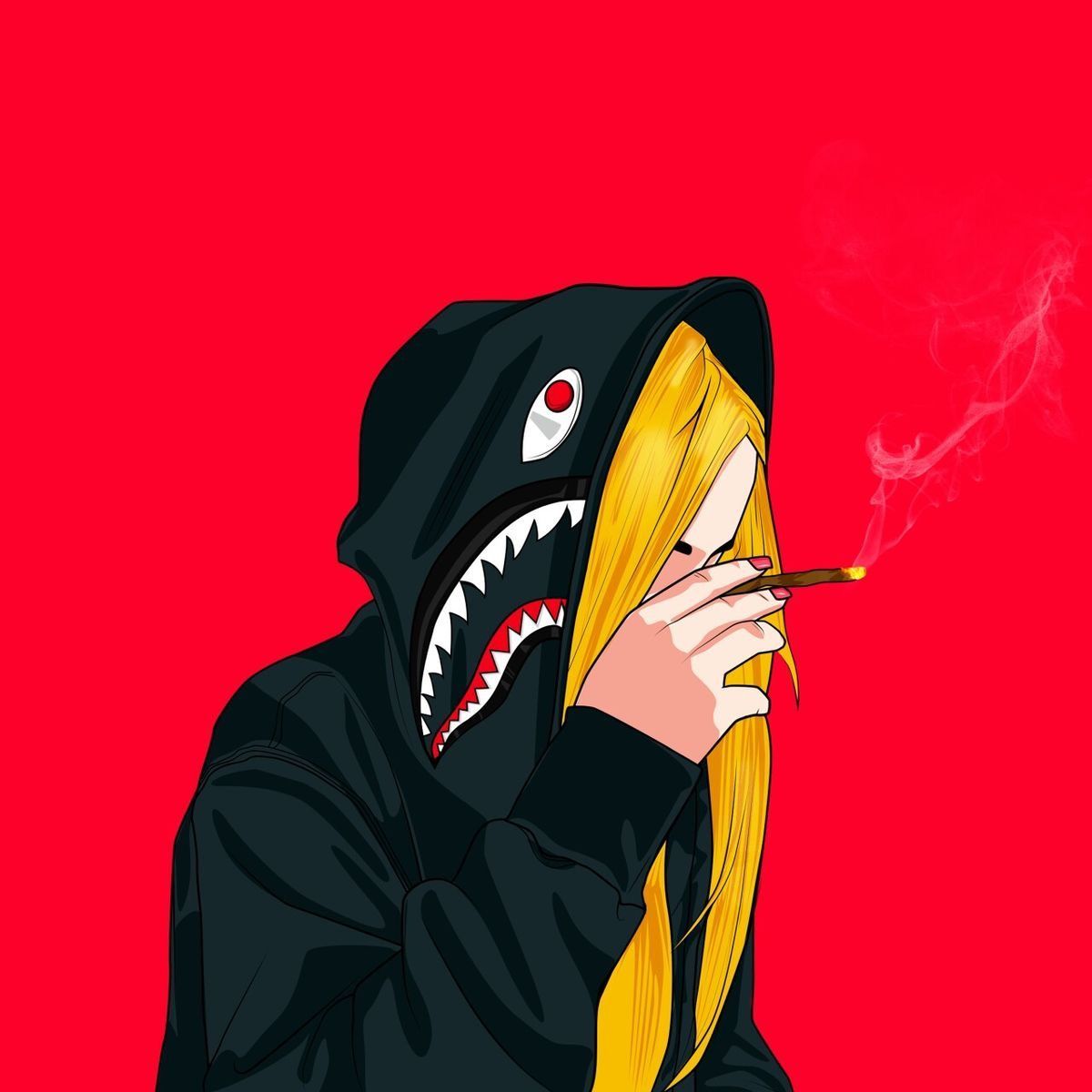 Personaggio felpa squalo nero, 1200x1200 HD, Laptop