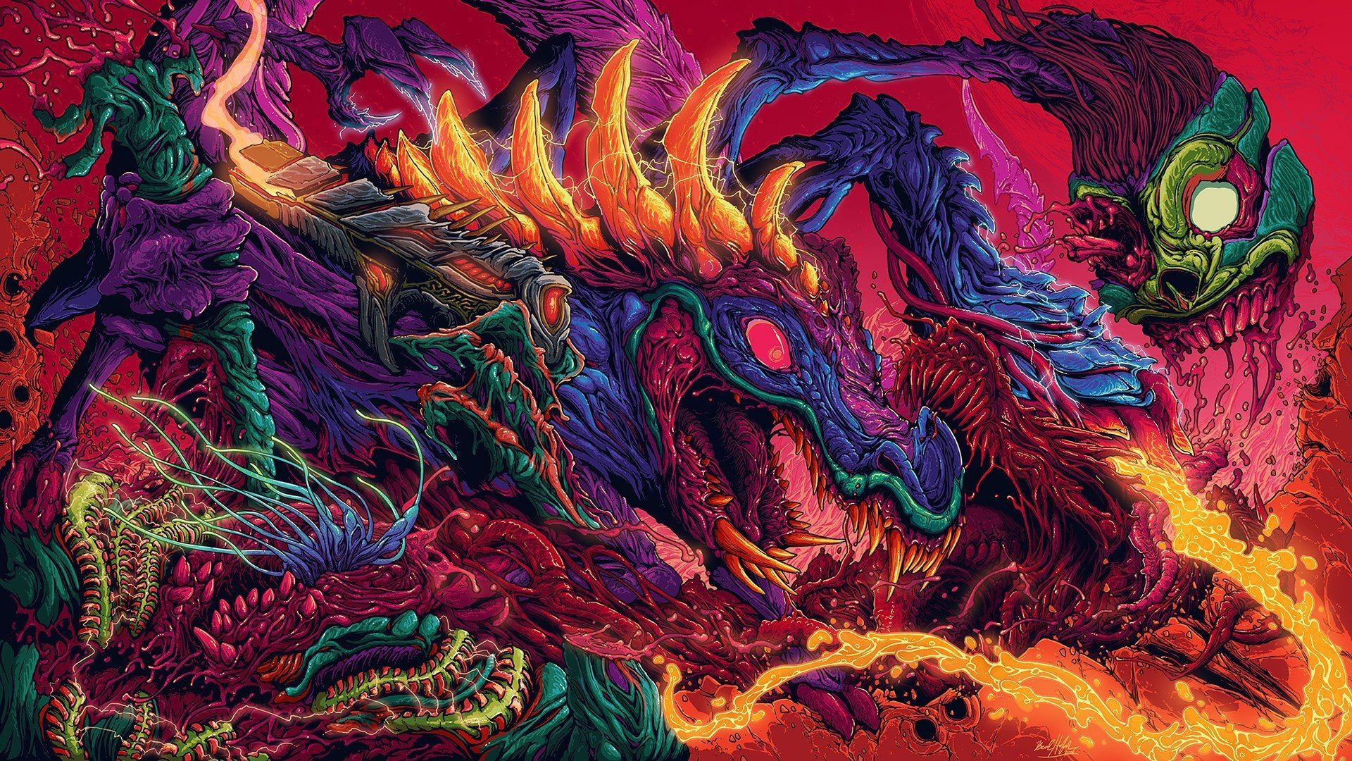 M4A1 Hyperbeast mostro colorato, 1920x1080 Full HD, PC Desktop