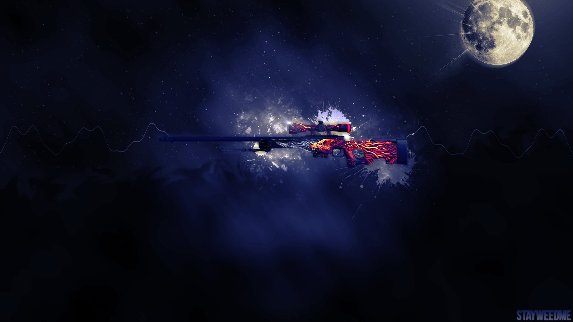 Fucile M4A1 Hyperbeast, luna, 1920x1080 Full HD 1080p, Desktop