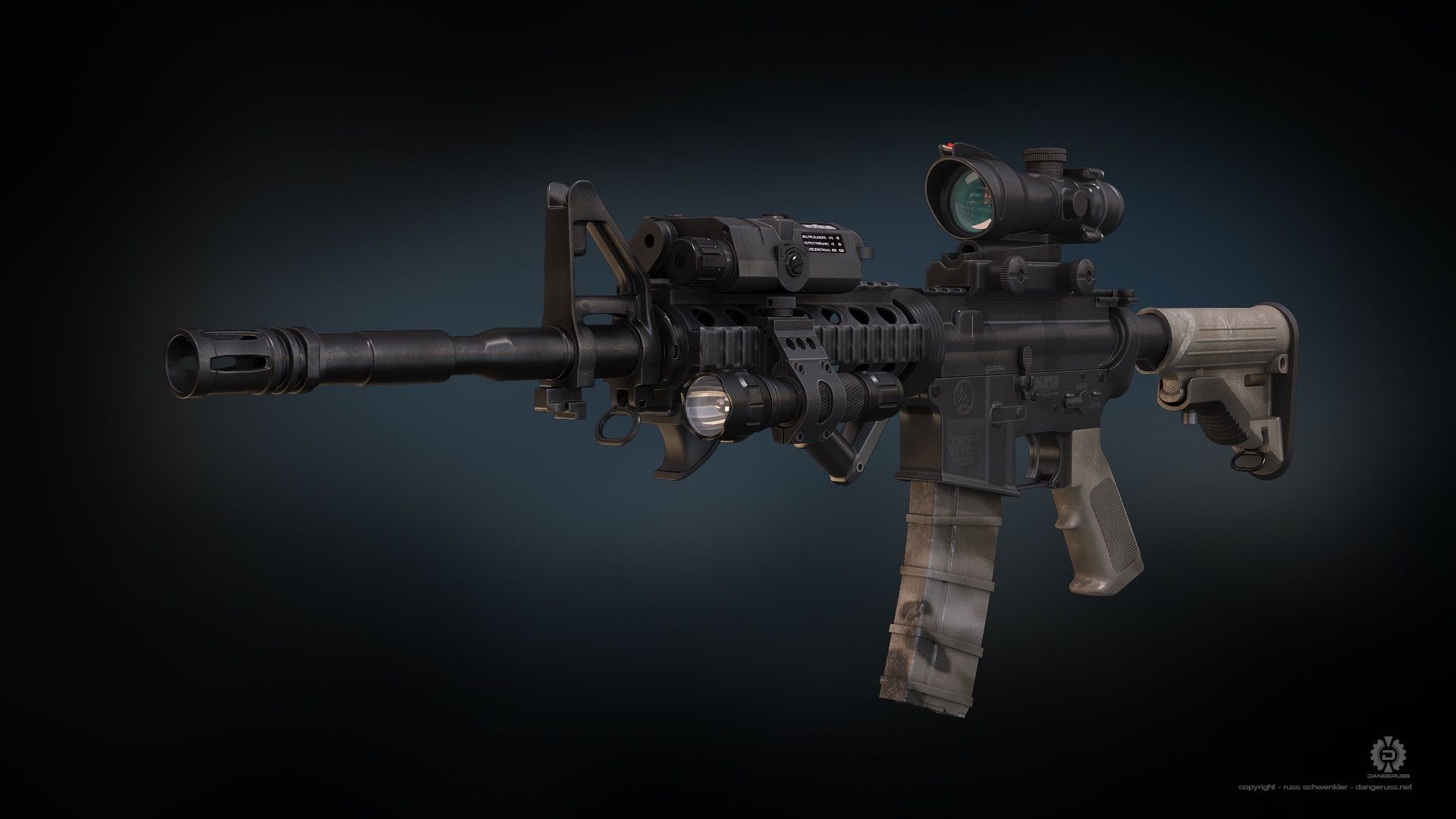 Fucile M4A1 mimetico digitale, 1920x1080 Full HD 1080p, Desktop