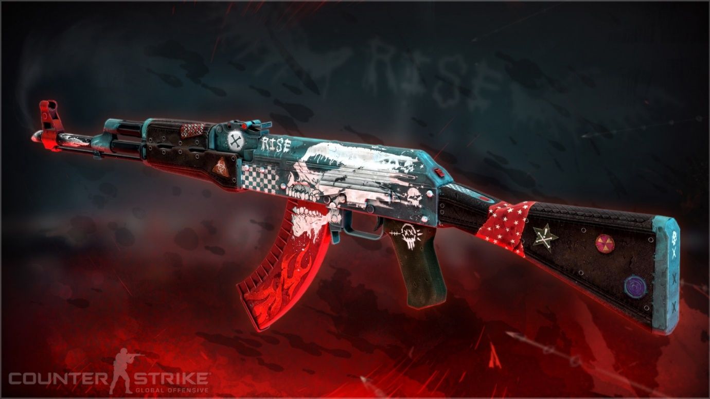 Fucile AK-47 skin colorata CS:GO, 1380x776 720p, Laptop