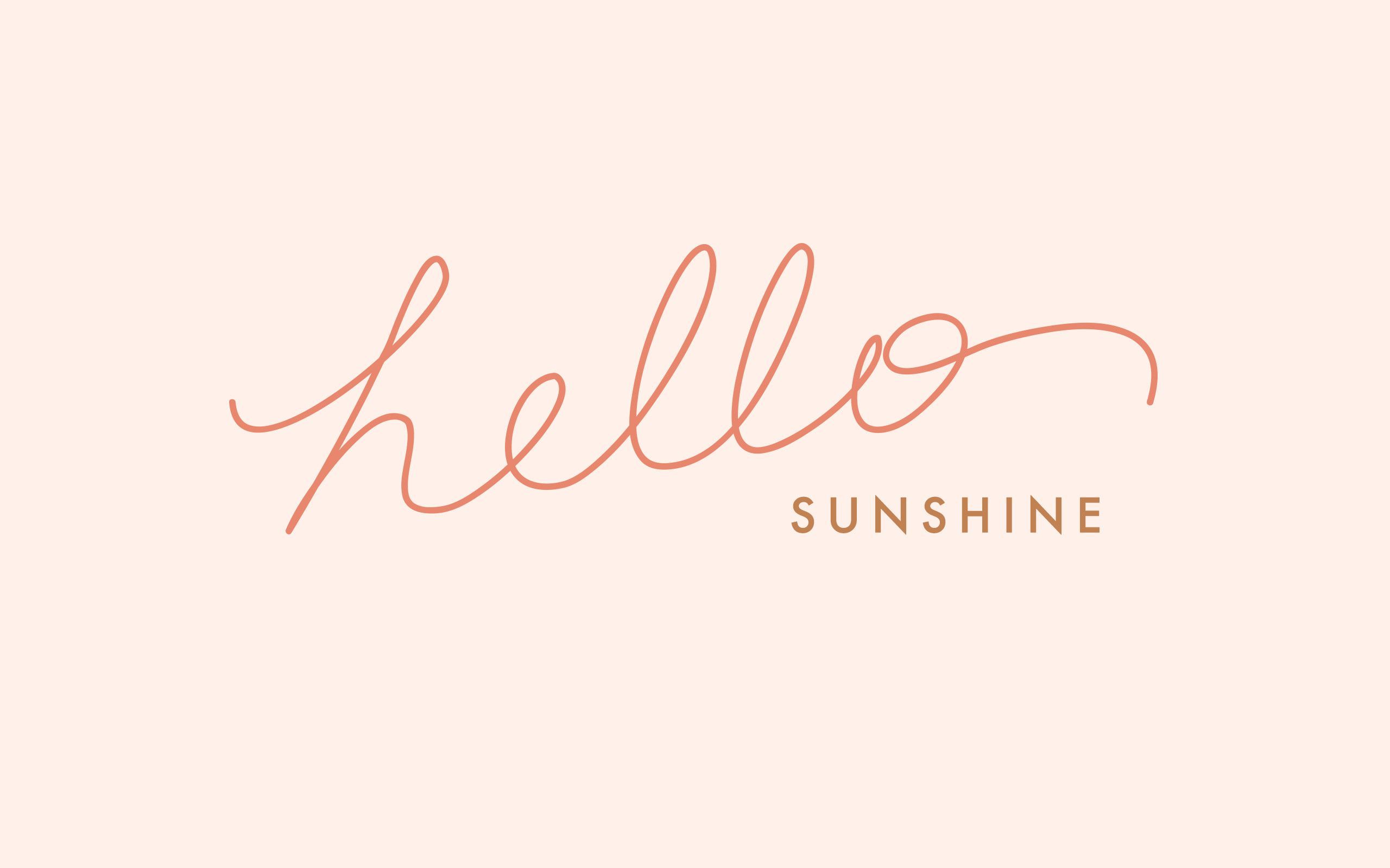 Scritta 'hello sunshine' rosa, sfondi Mac, 2560x1600 2K, iMac