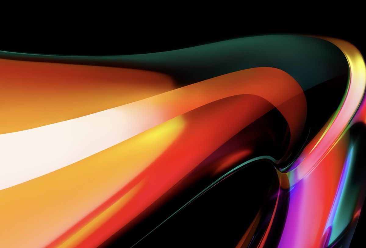 Onda astratta arancione colorata, 1200x814 HD, MacBook Pro