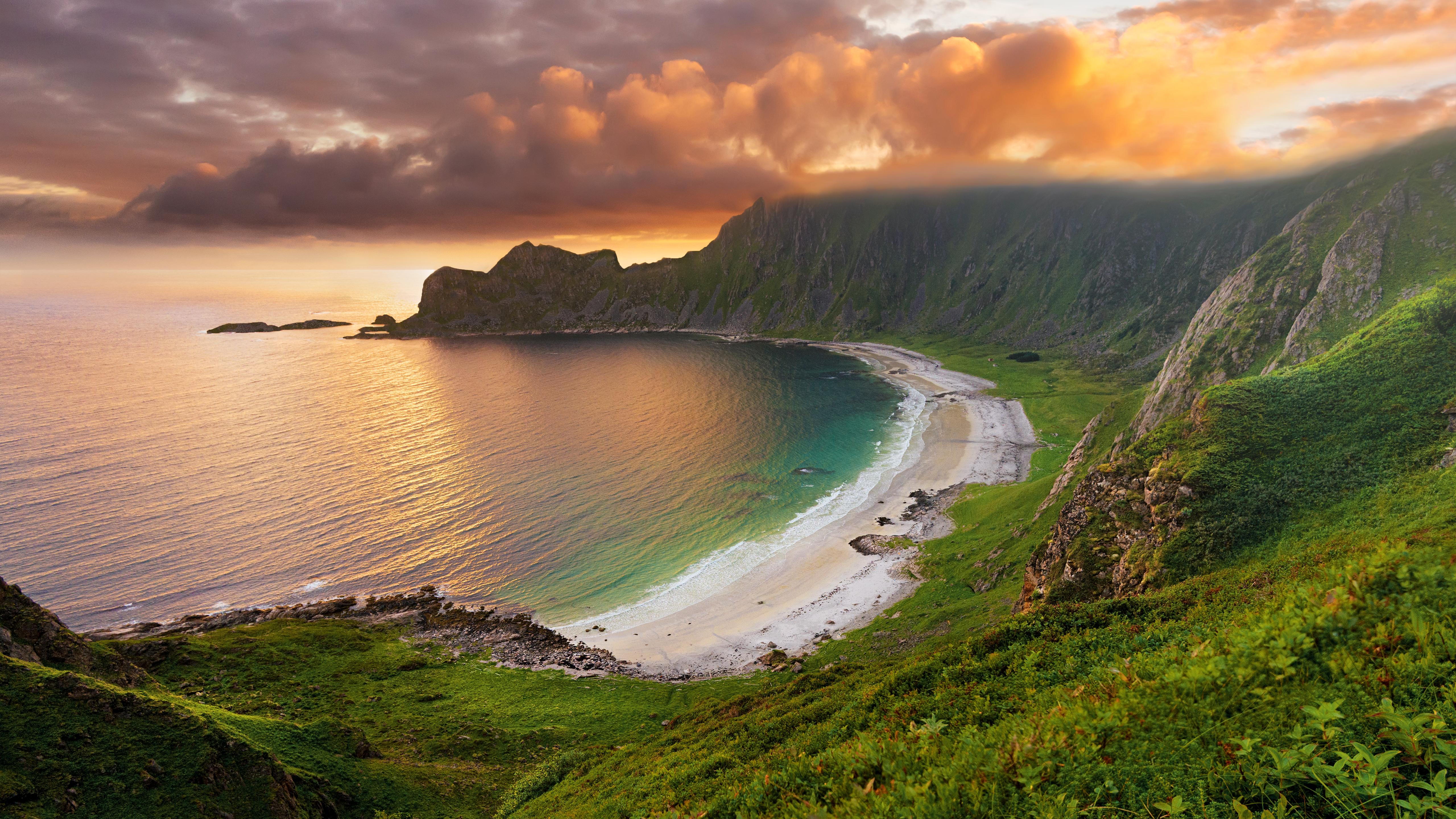Baia costiera con tramonto, 5120x2880 4K, MacBook Pro