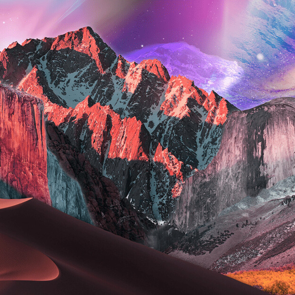 Montagne psichedeliche collage macOS, 1200x1200 HD, MacBook Air
