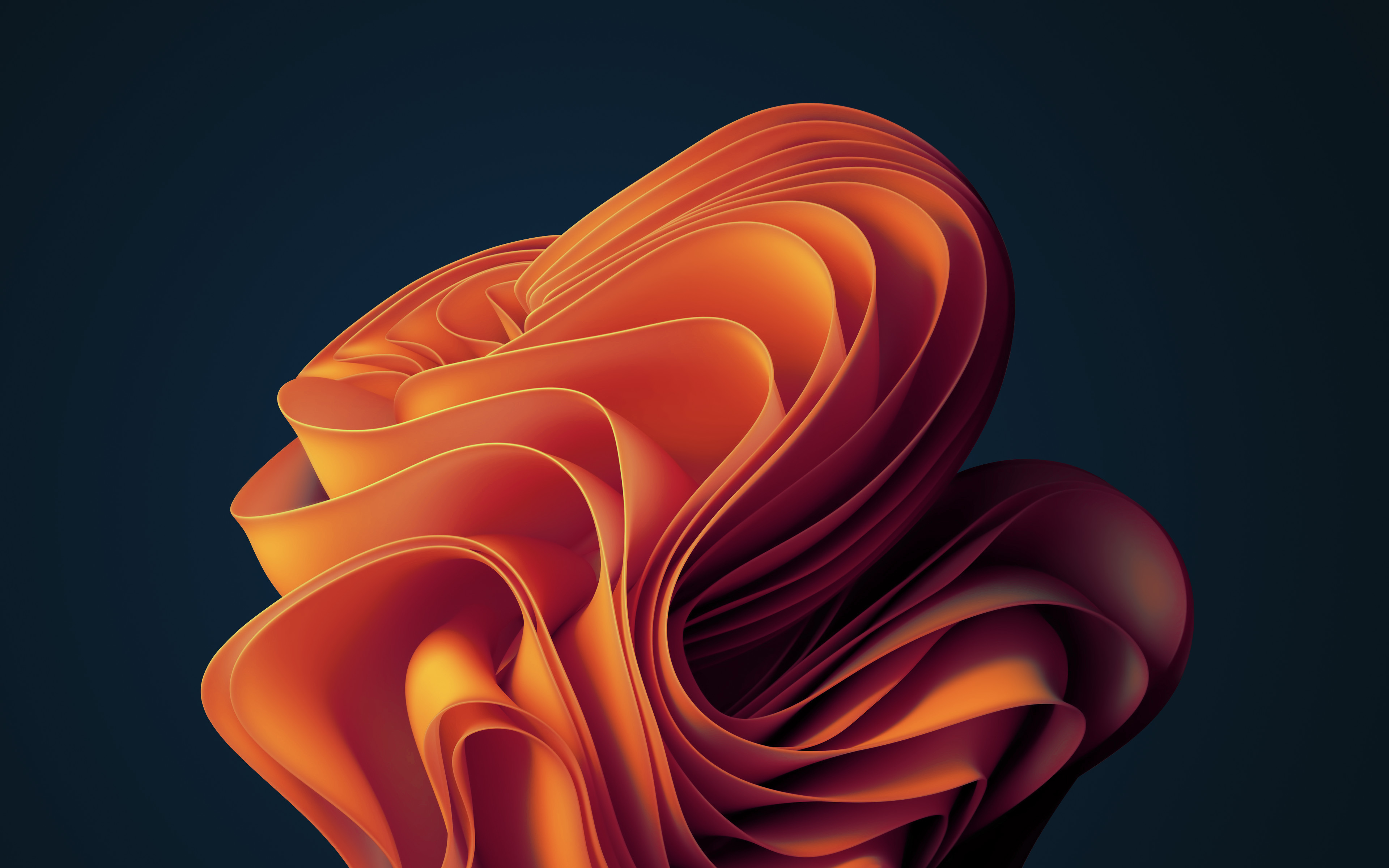 Forma astratta arancione ondulata, 3840x2400 UHD, Mac