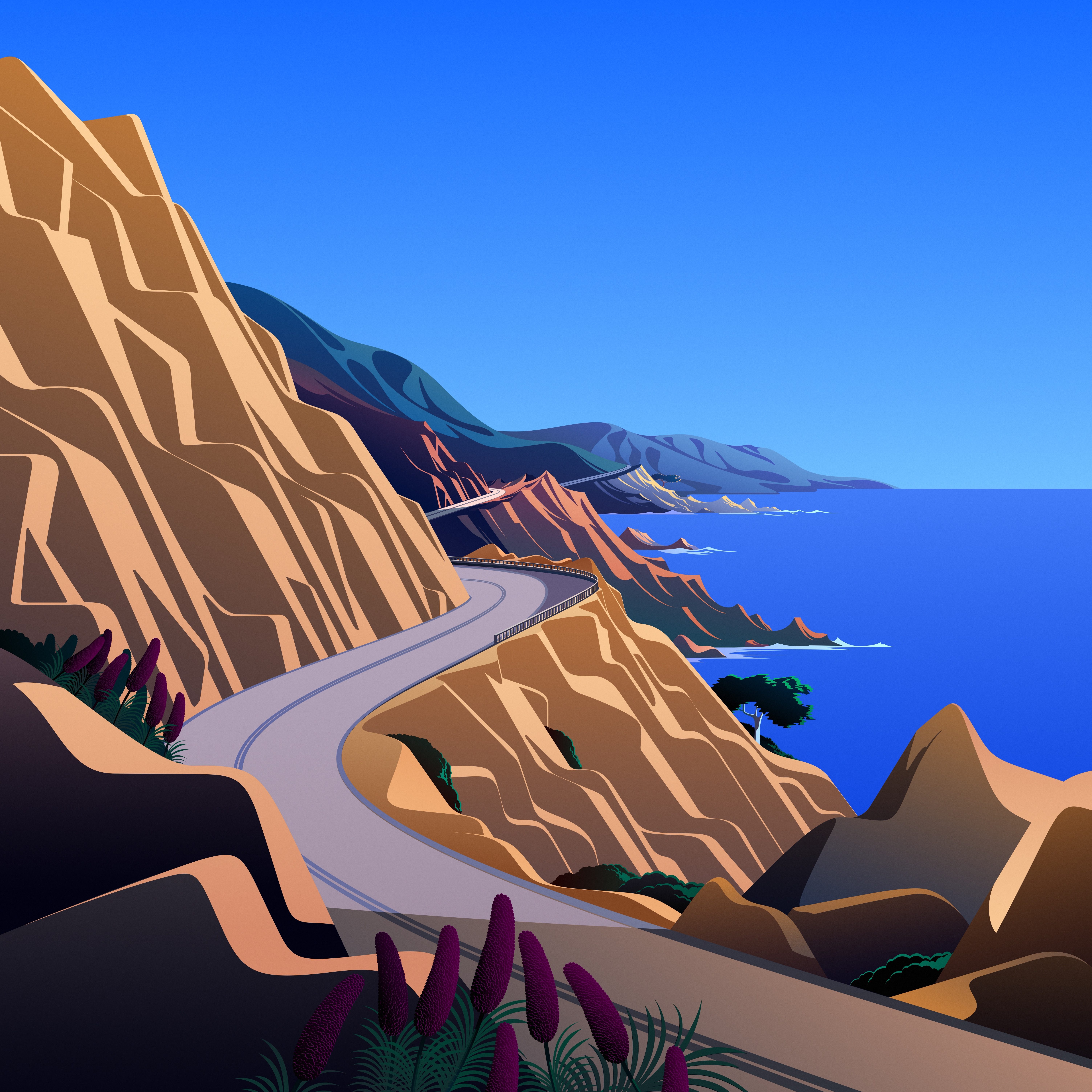 macOS Big Sur costa scogliera, 6016x6016 UHD, Mac