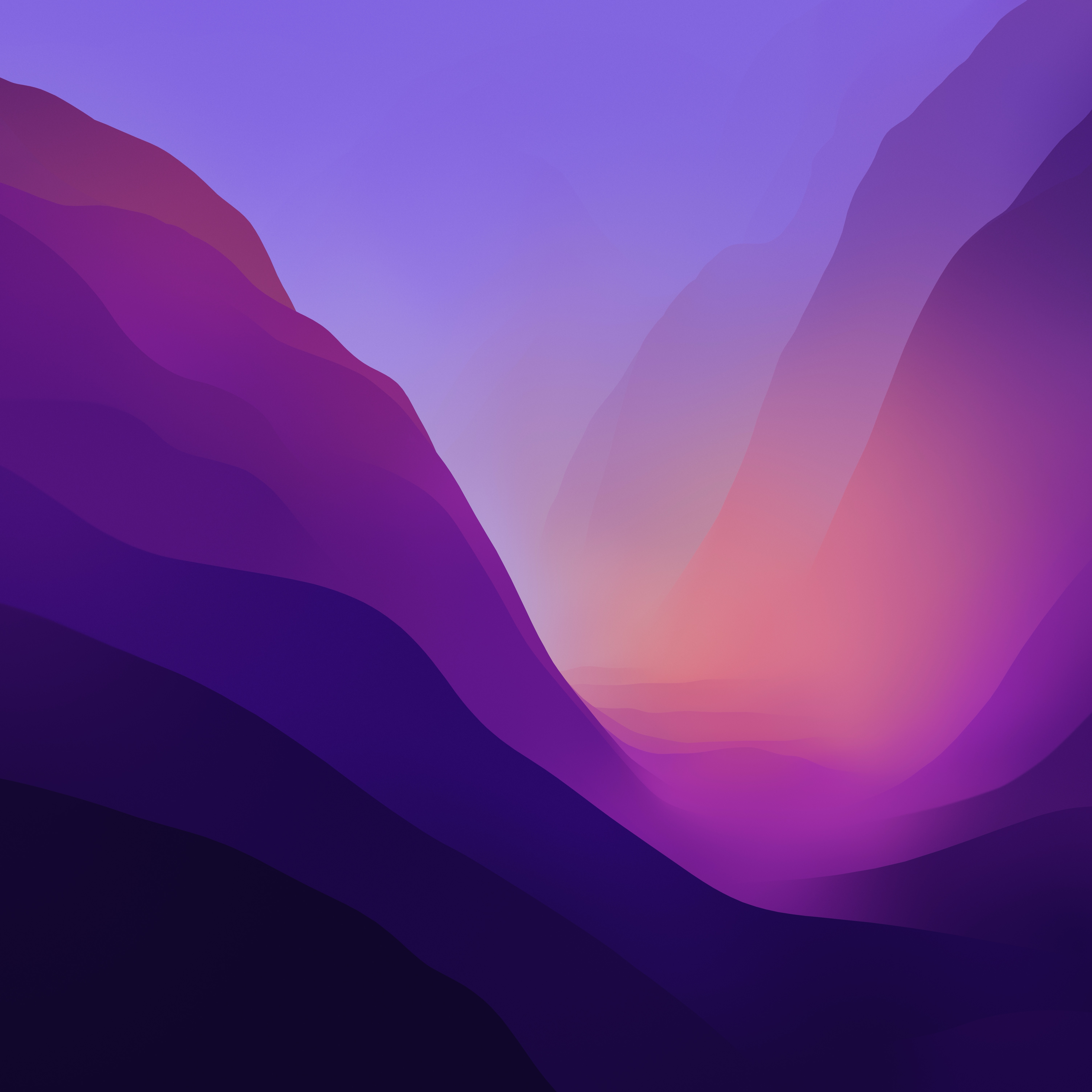 Montagne astratte viola sfumate, 6016x6016 UHD, Mac