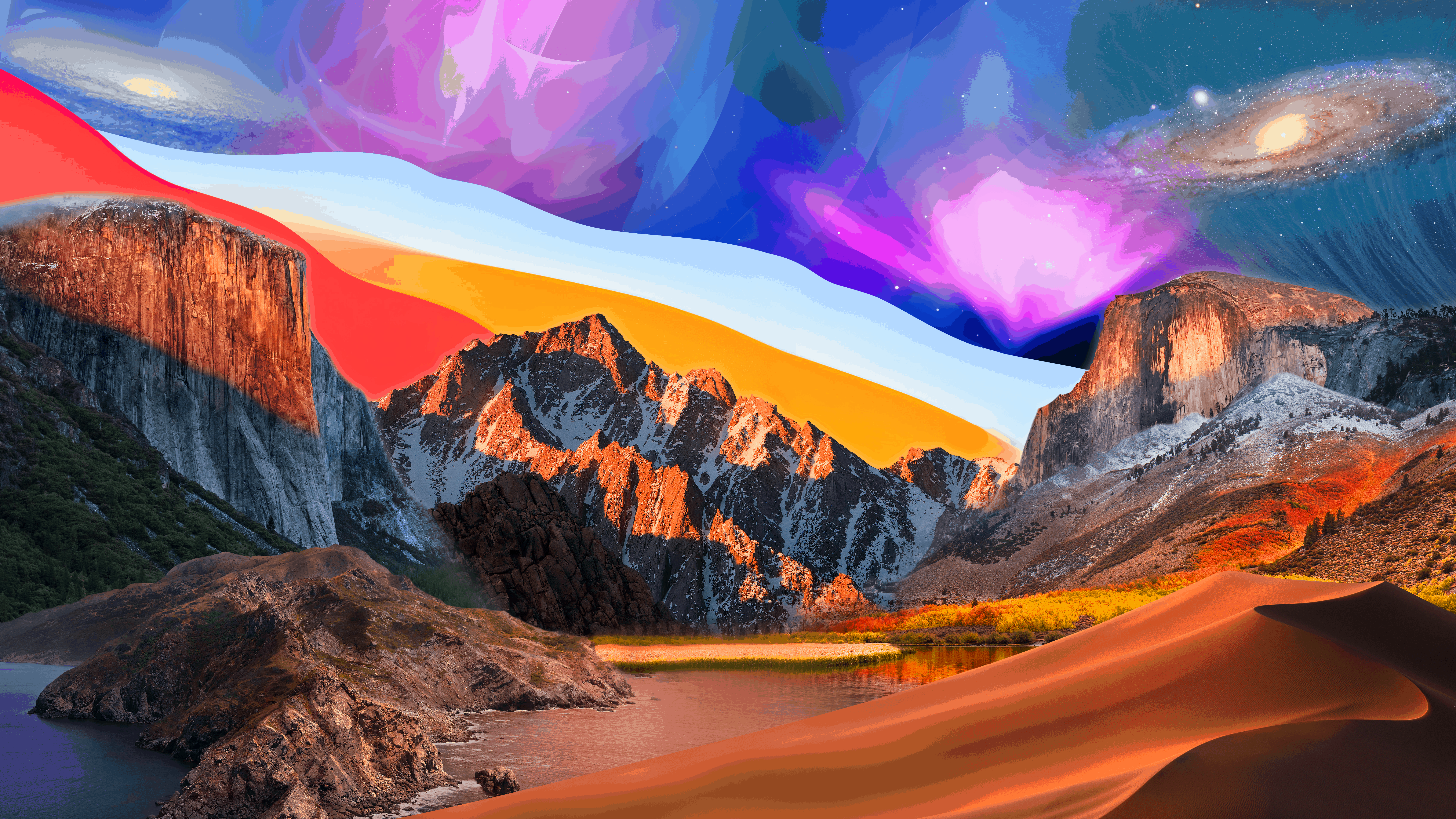 Montagne astratte macOS collage, 7680x4320 Ultra HD, MacBook Air