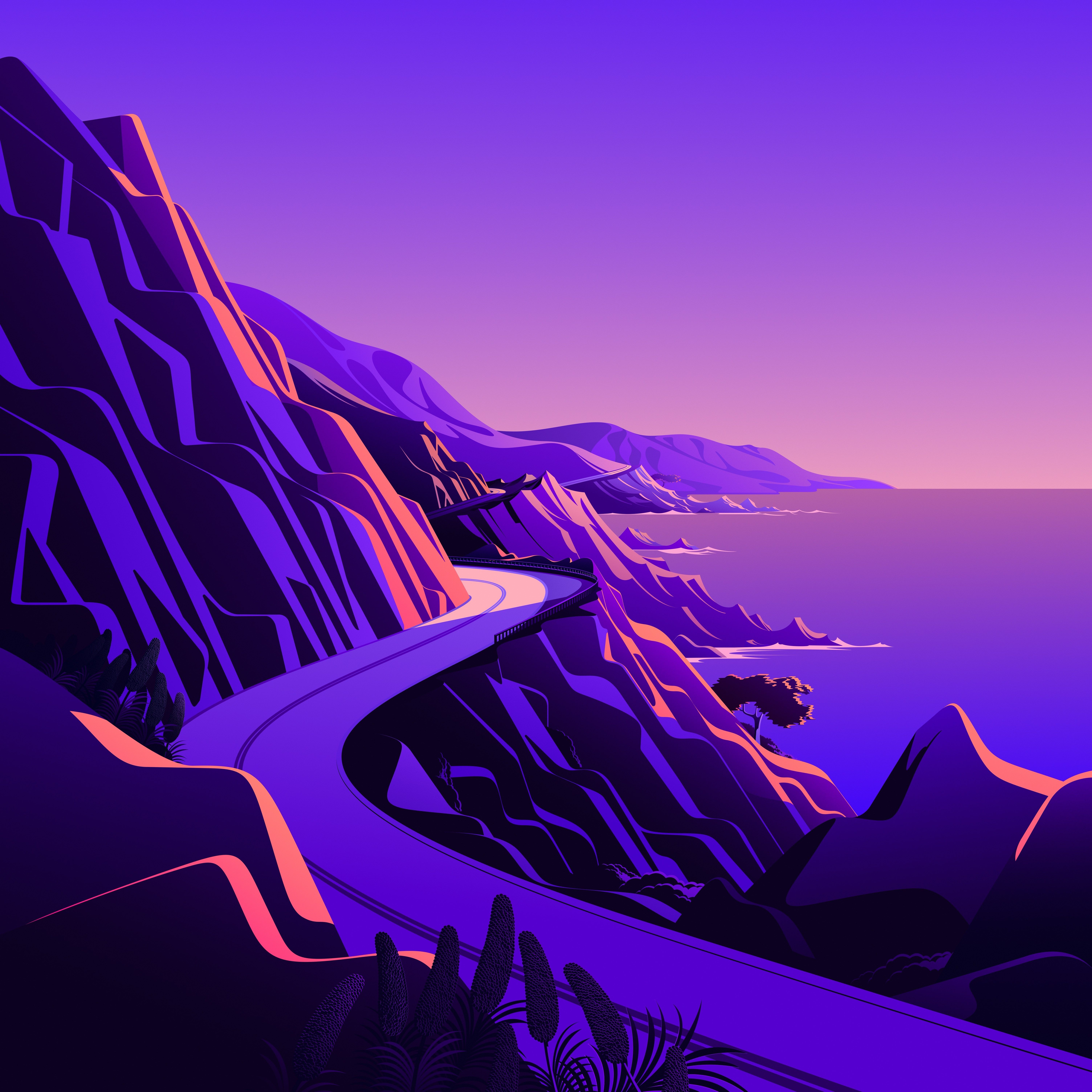 macOS Big Sur costa viola, 6016x6016 Ultra HD, MacBook Air