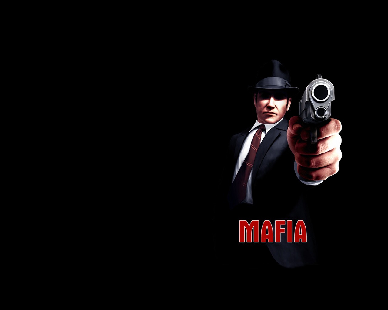 Uomo mafioso con pistola, 1280x1024 720p, Laptop