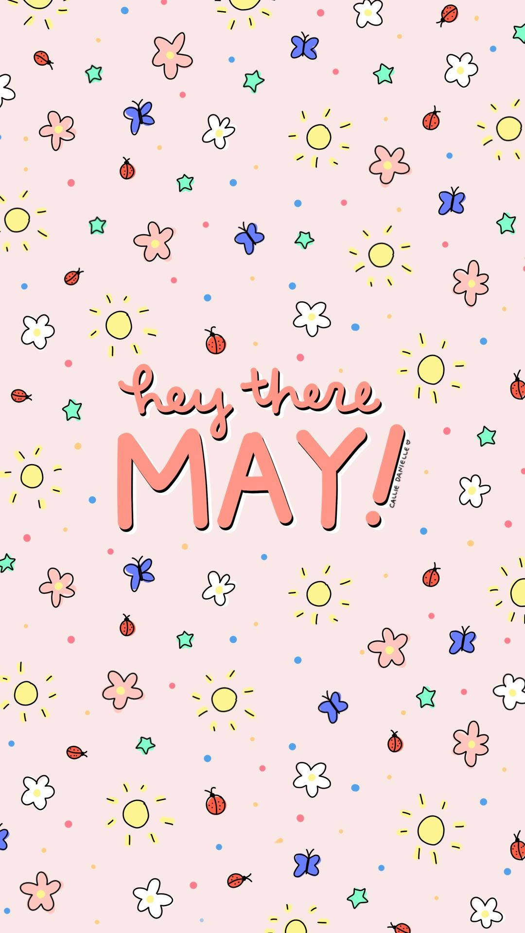 Pattern rosa Hey There May, 1080x1920 Verticale, Mobile