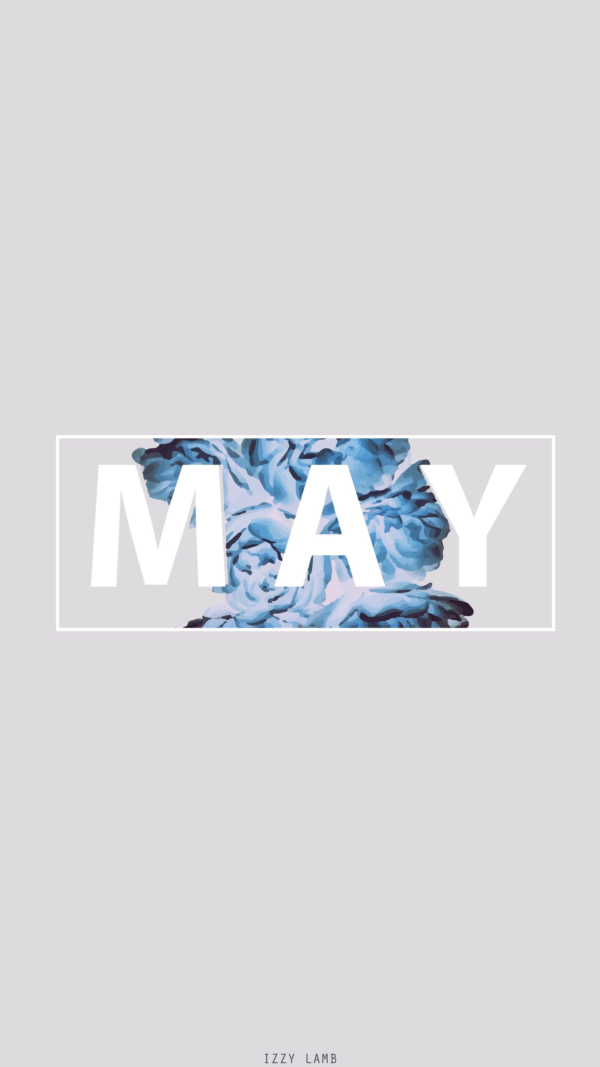 Scritta MAY fiori blu, 2000x3557 Full HD Verticale, Smartphone