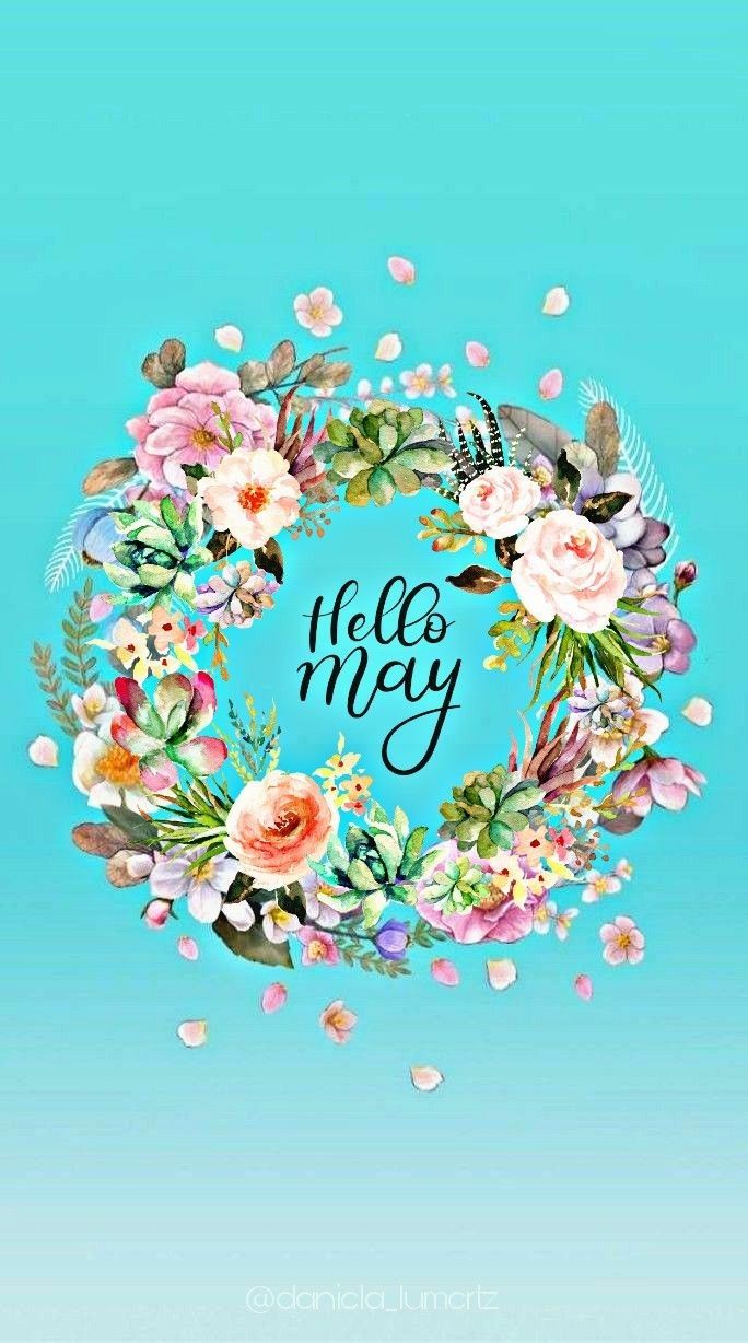 Corona di fiori Hello May, 684x1228 Full HD Verticale, iPhone