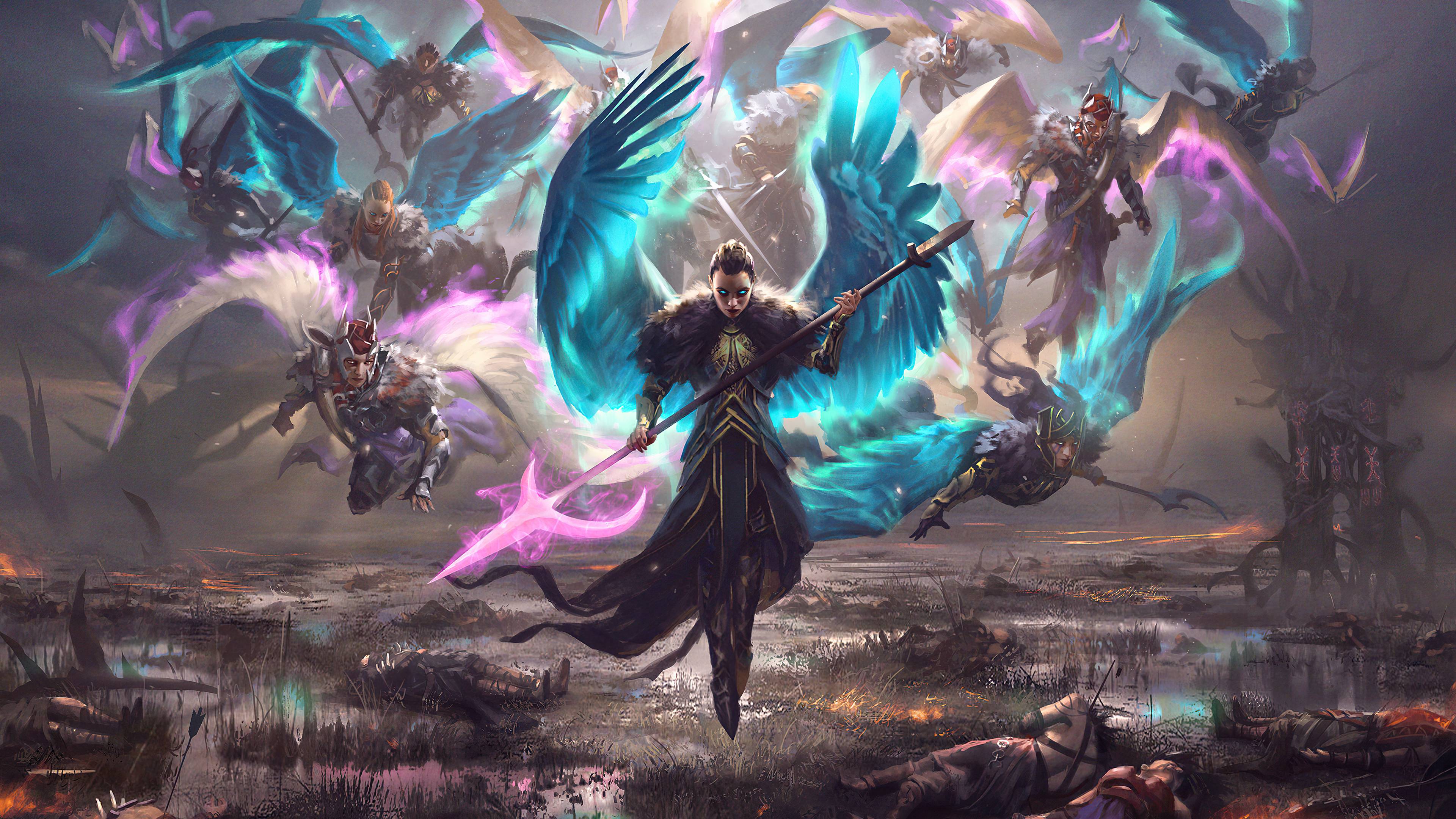 Valchirie Magic The Gathering fantasy, 3840x2160 UHD, PC 4K