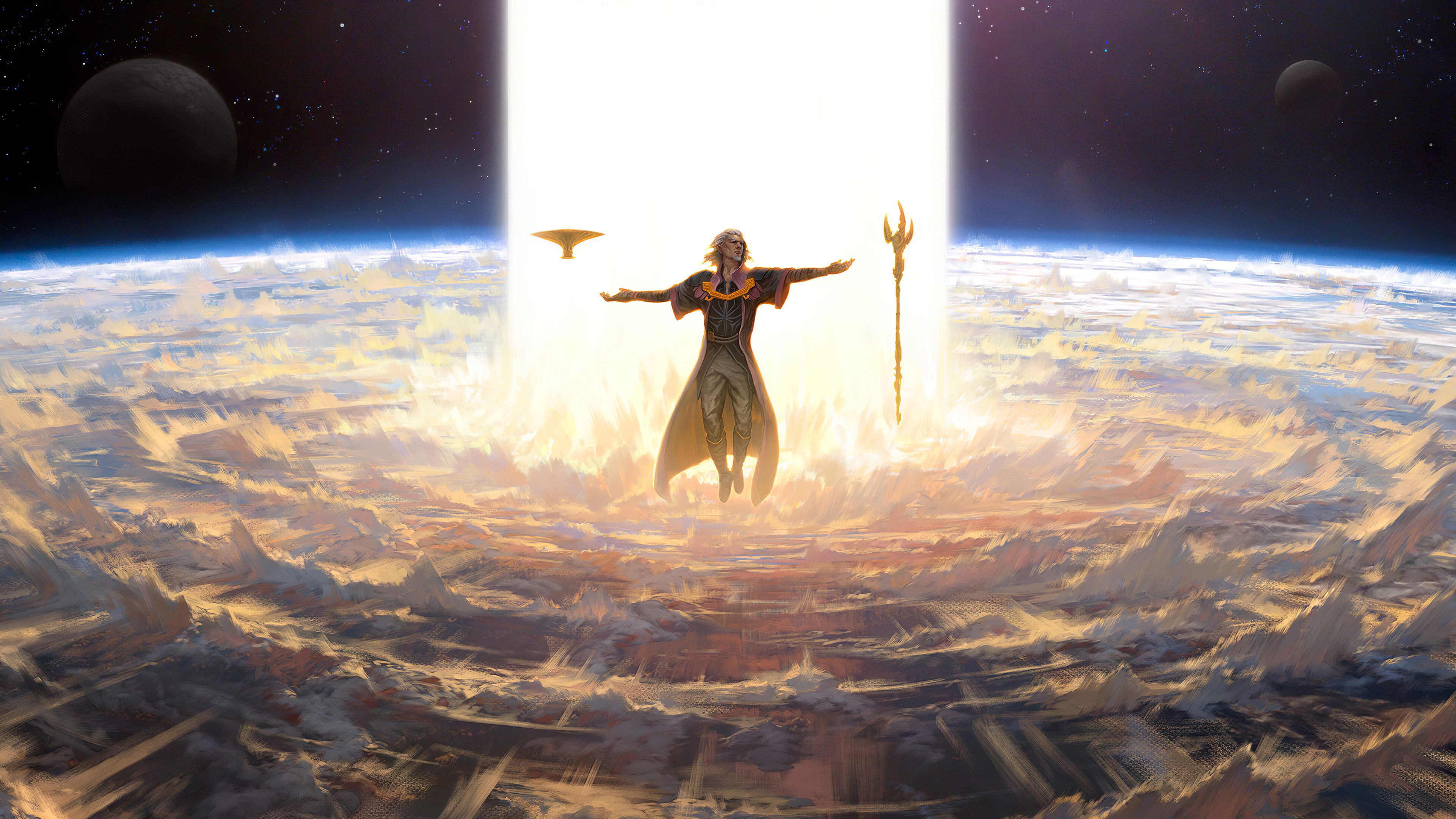Mago con luce celeste, Magic The Gathering, 3840x2160 Ultra HD, 4K TV