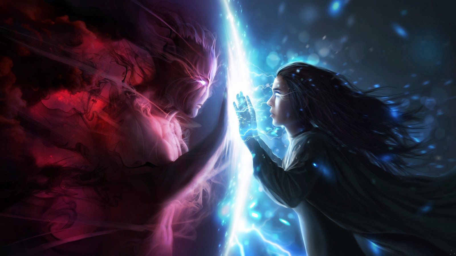 Figure fantasy luce e ombra, 1600x900 HD, PC Desktop