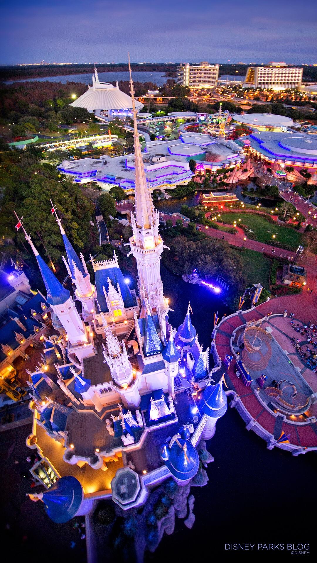 Vista aerea Magic Kingdom castello, 1080x1920 Verticale, Samsung Galaxy