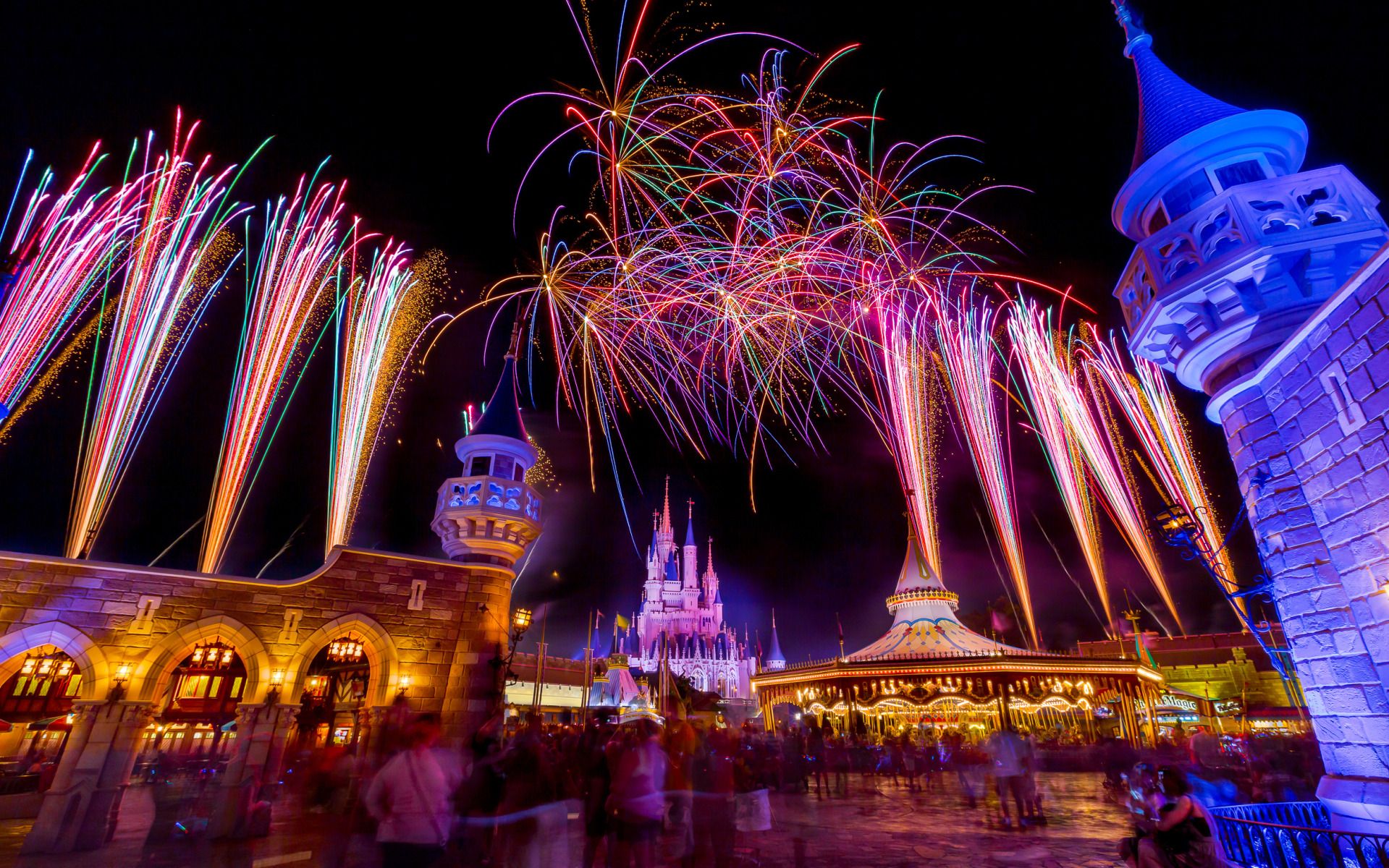 Fuochi artificio castello Disney, 1919x1200 900p, Laptop