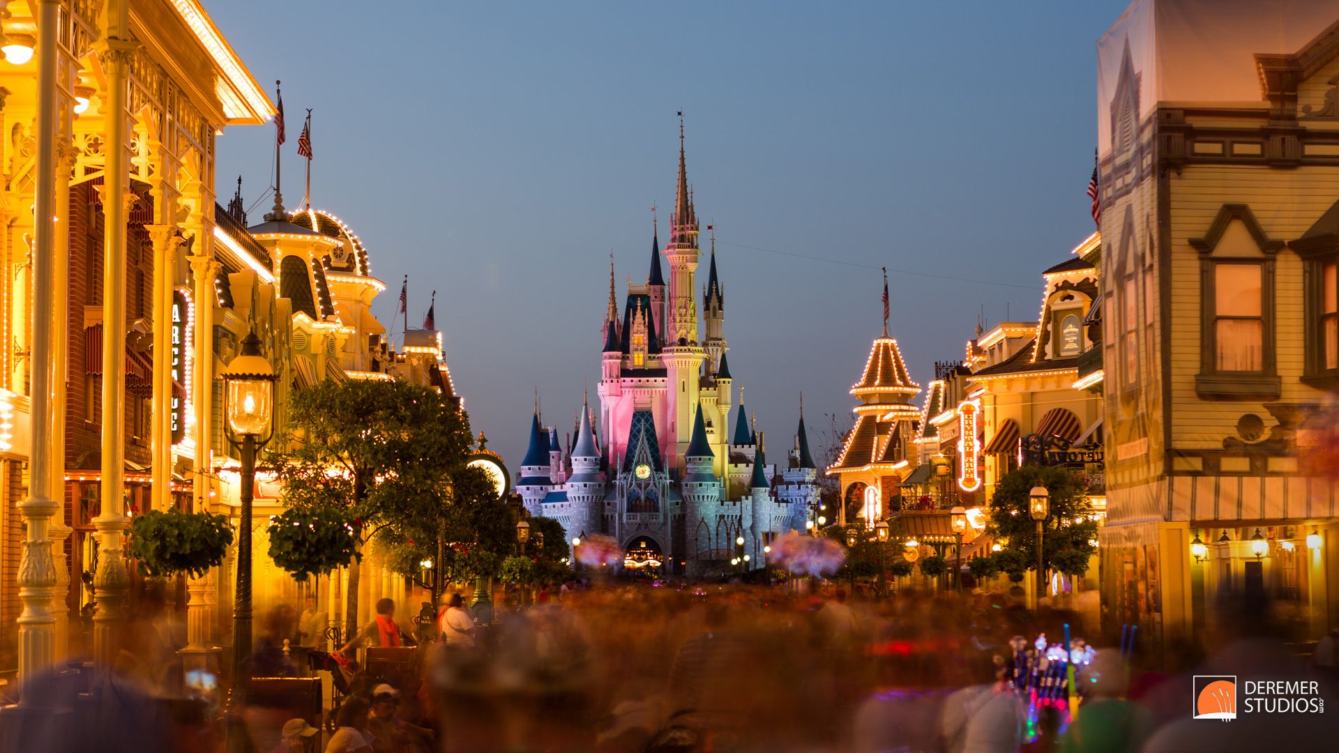 Castello Disney Magic Kingdom sera, 1920x1080 Full HD 1080p, PC Desktop