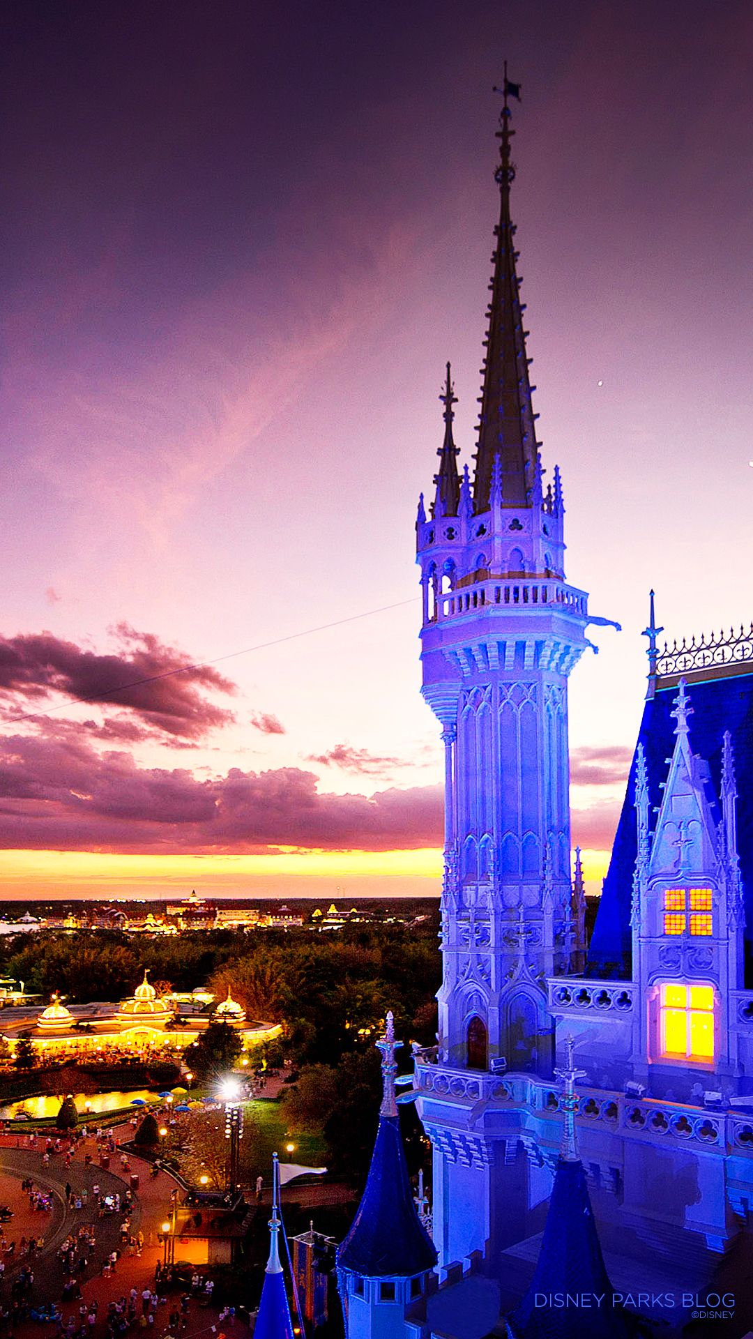 Castello Cenerentola Disney tramonto, 1080x1920 Verticale, Mobile