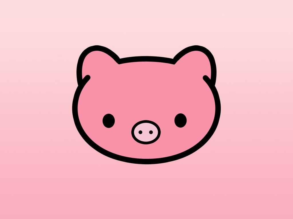 Maialino kawaii rosa oink, 1024x768 HD, iMac
