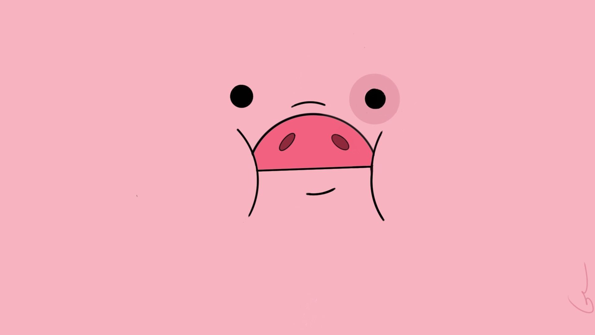 Faccia maiale kawaii rosa, 1920x1080 Full HD 1080p, PC Desktop