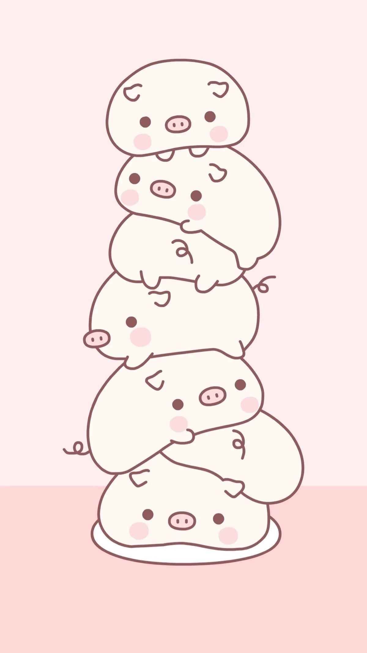 Maialini kawaii impilati rosa, 1200x2133 Full HD Verticale, iPhone