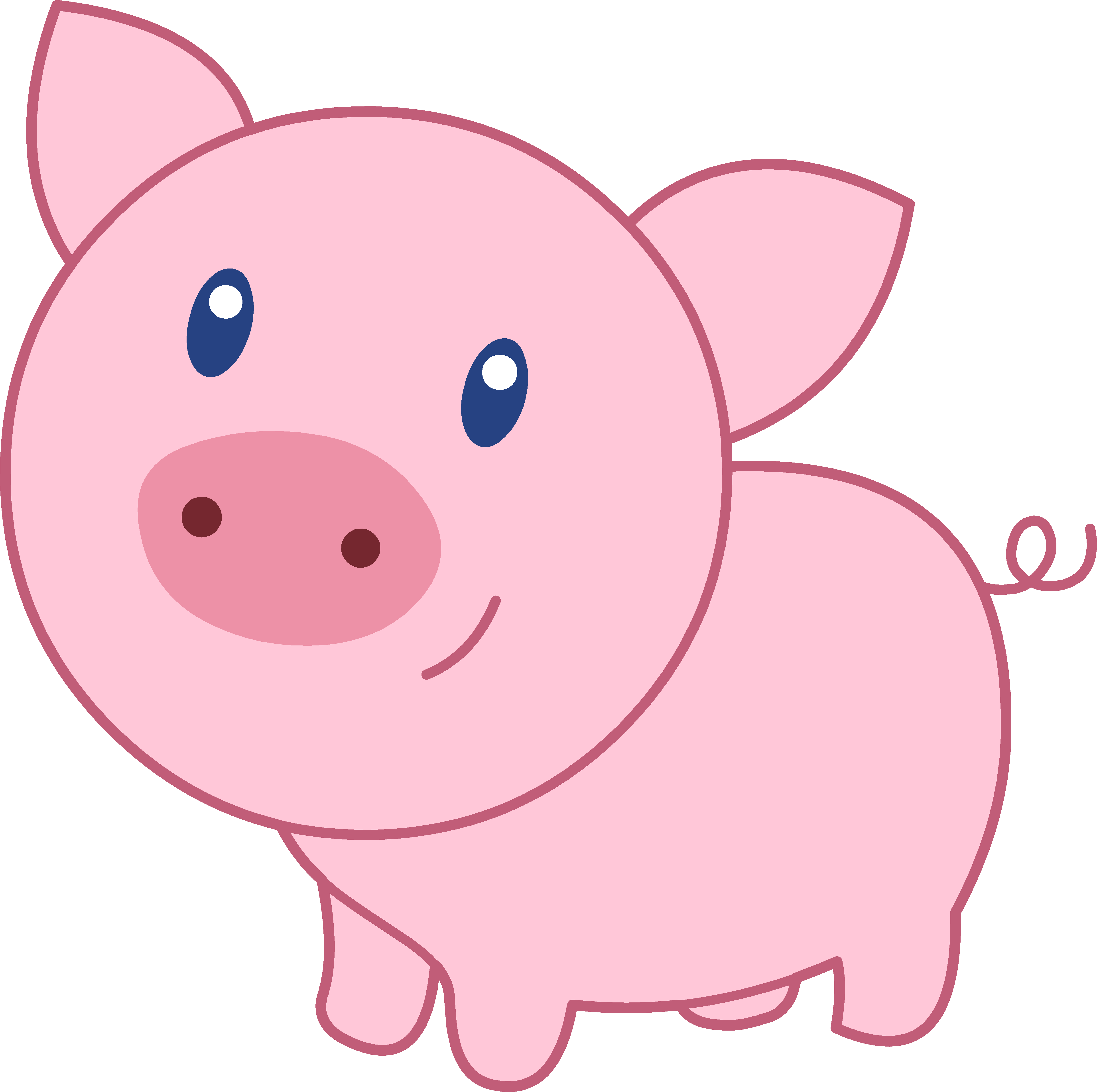 Maialino kawaii rosa con fiore, 736x1377 Full HD Verticale, iPhone