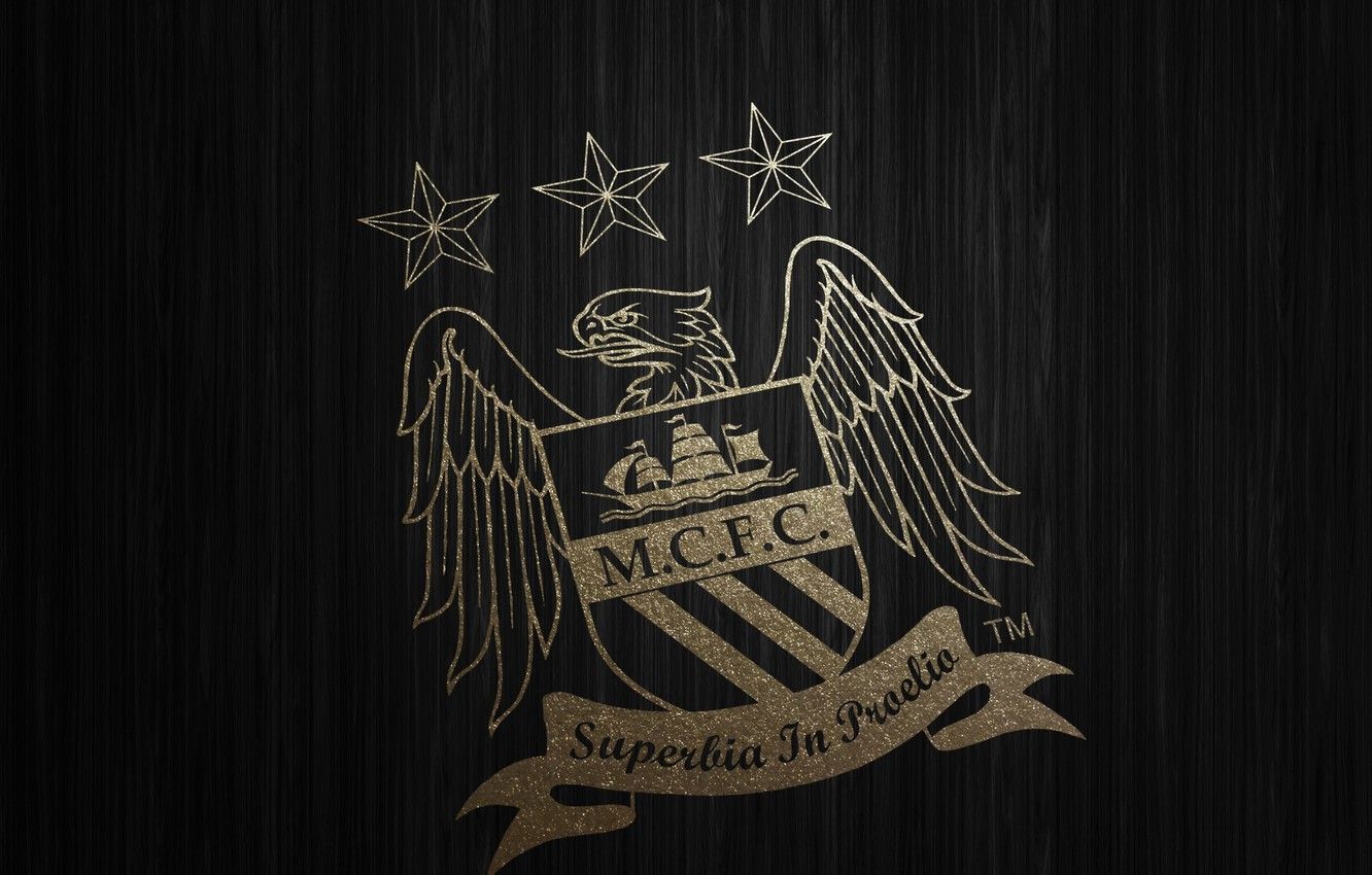 Stemma Manchester City oro, 1332x850 HD, Desktop