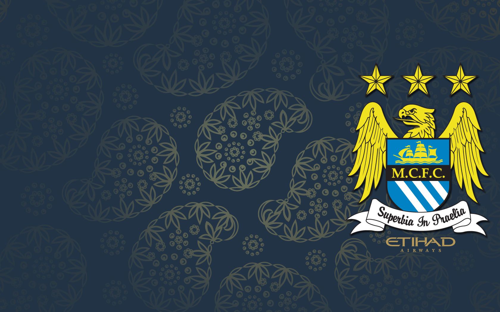Logo Manchester City su blu, 1680x1050 HD Ready, Desktop