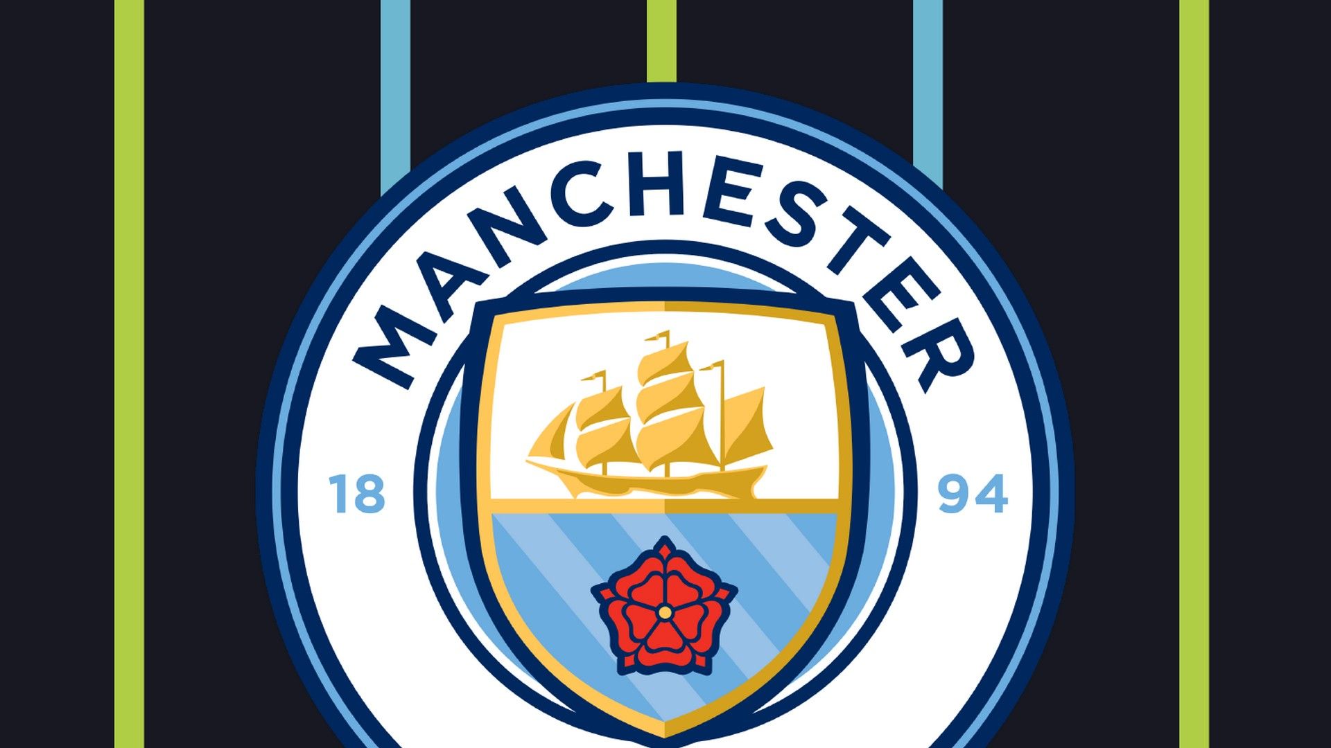 Logo Manchester City stemma, 1920x1080 Full HD 1080p, PC