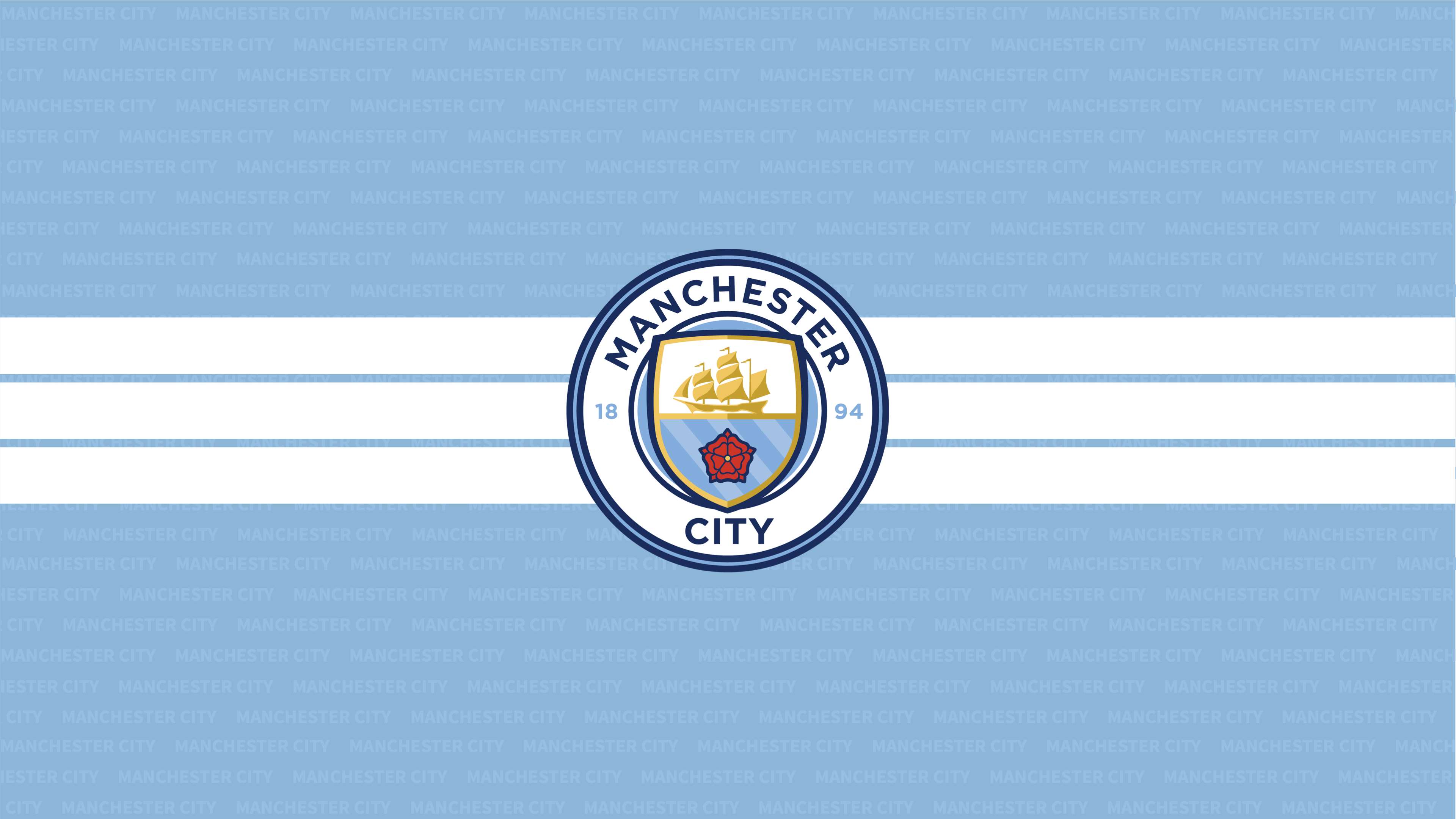 Logo Manchester City azzurro, 3840x2160 4K Ultra HD, Monitor 4K