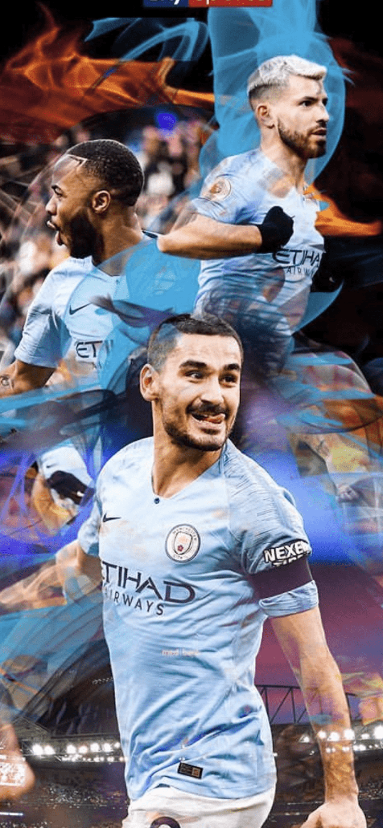 Giocatori Manchester City collage, 1242x2688 Verticale, iPhone Pro Max