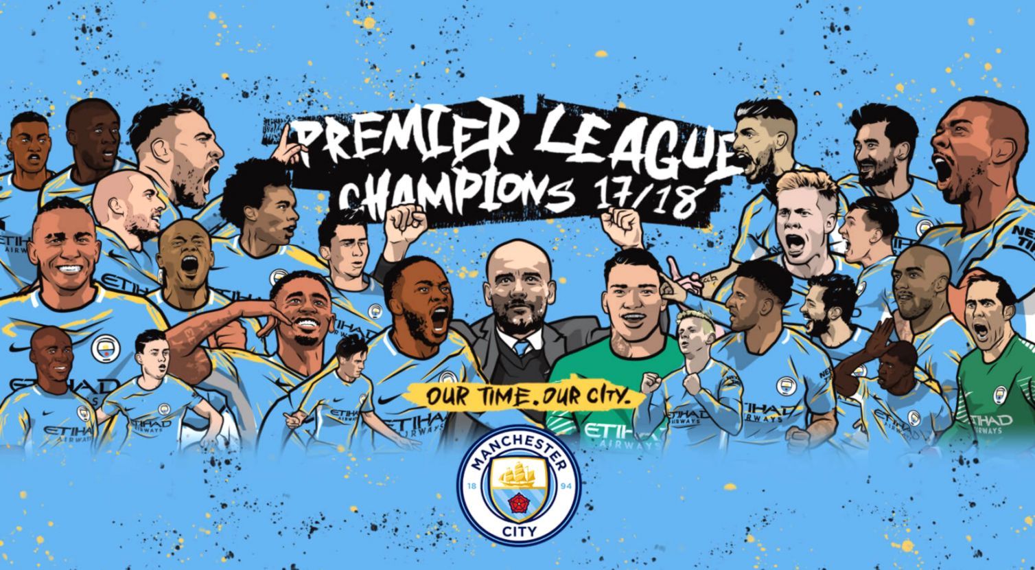 Manchester City giocatori campioni, 1508x830 HD, Desktop