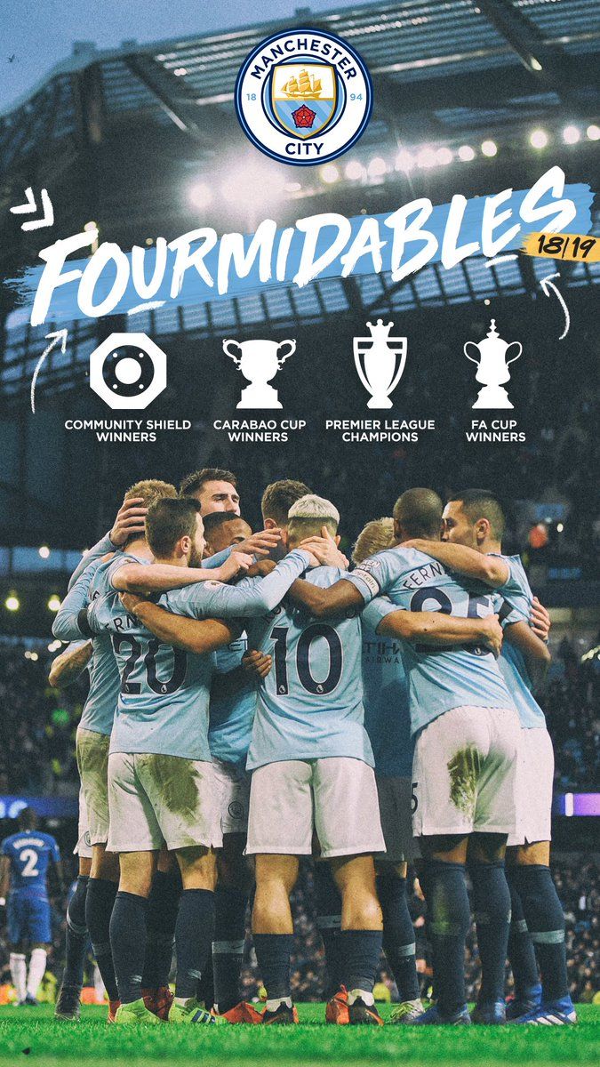 Manchester City giocatori esultanza, 675x1200 Verticale, Android