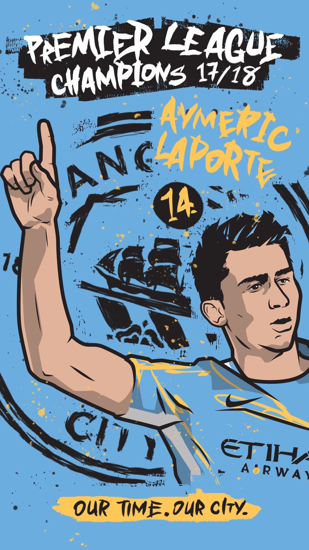 Aymeric Laporte Manchester City, 1080x1920 Full HD Verticale, Smartphone