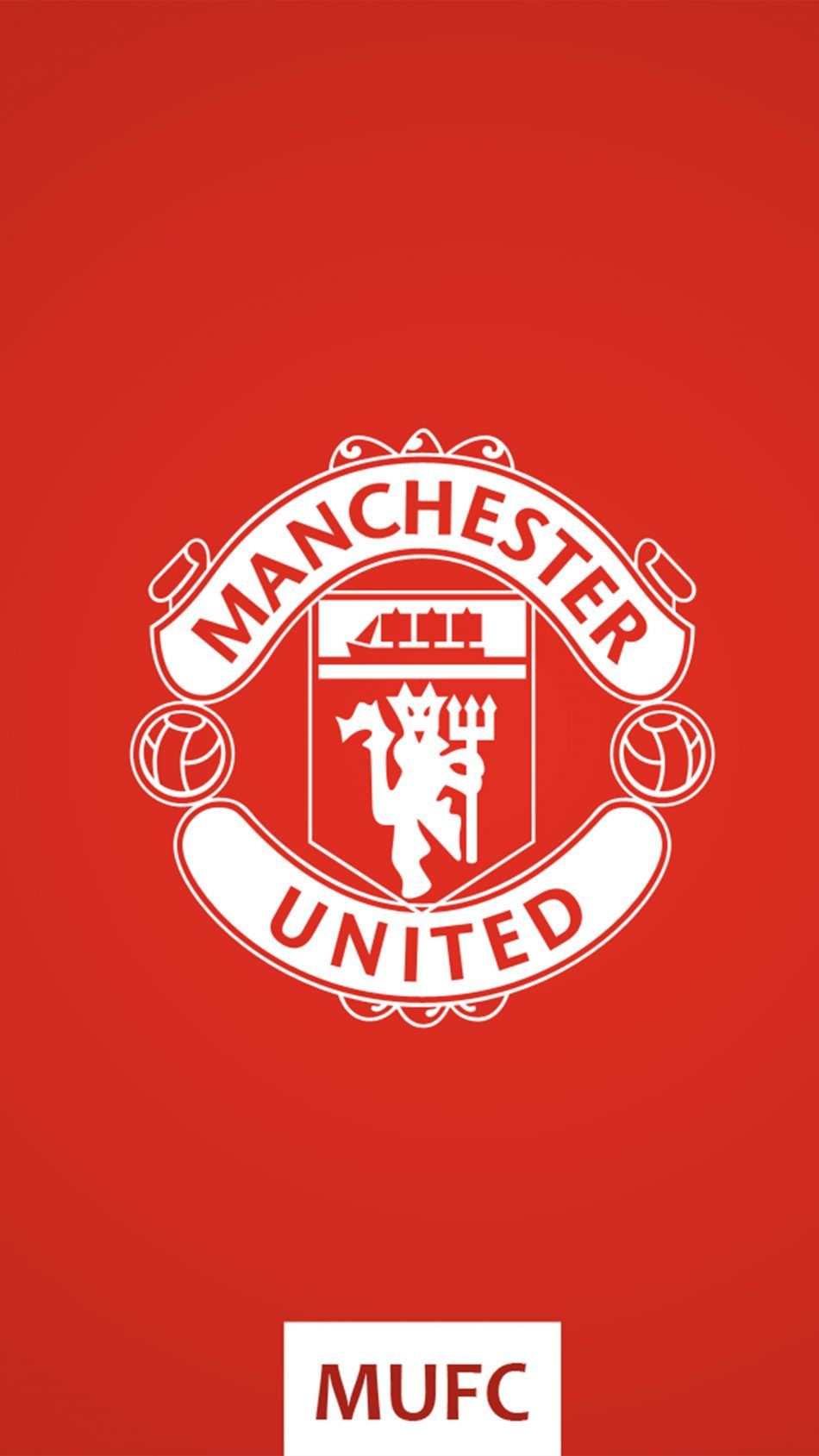 Logo Manchester United sfondo rosso, 950x1689 Verticale, POCO
