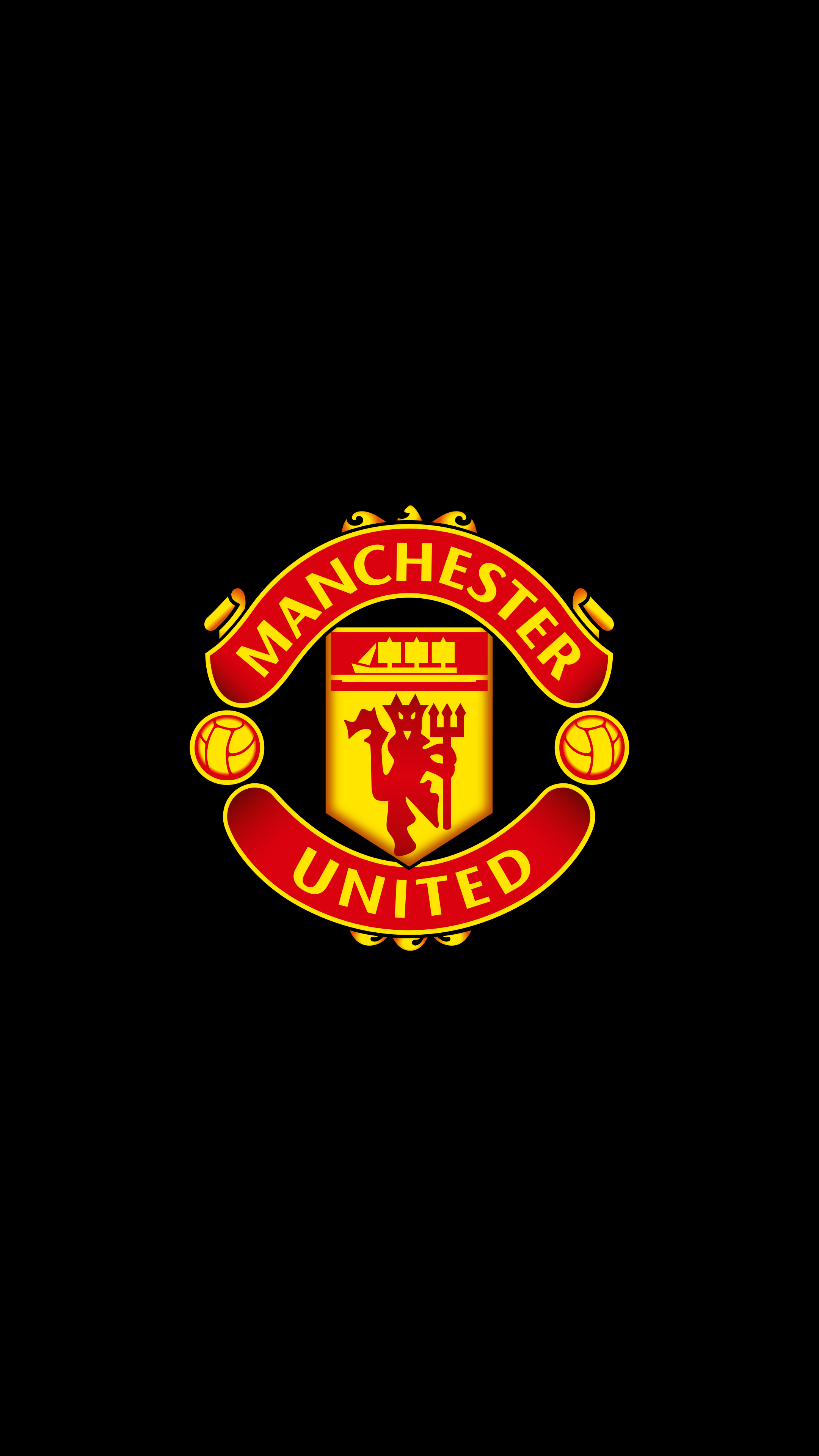 Logo Manchester United sfondo nero, 2160x3840 Verticale, Telefono