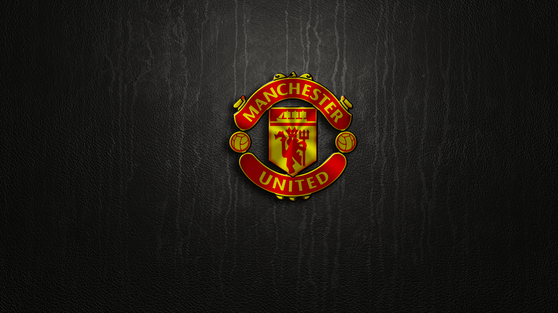 Logo Manchester United su nero, 1920x1080 Full HD 1080p, Laptop