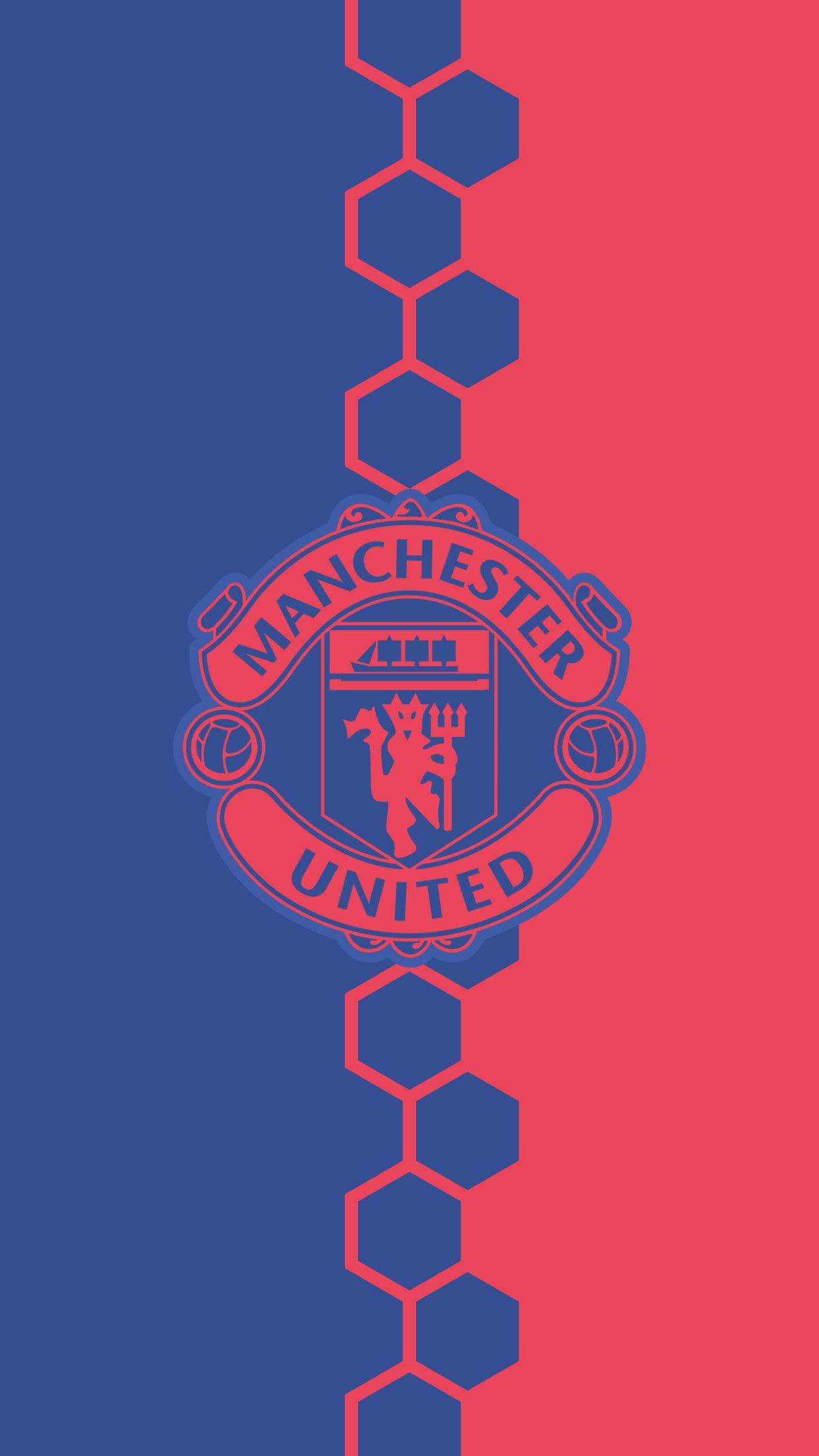Logo Manchester United esagoni, 1242x2208 Verticale, Telefono