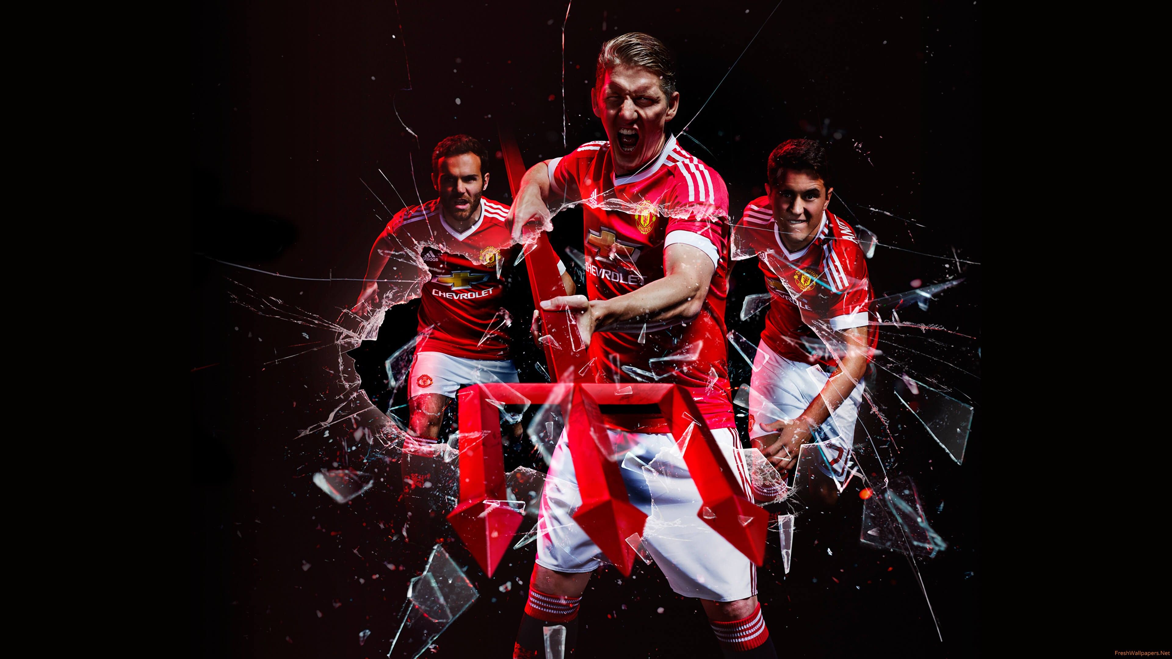 Manchester United giocatori maglia rossa, 3840x2160 4K, Desktop 4K