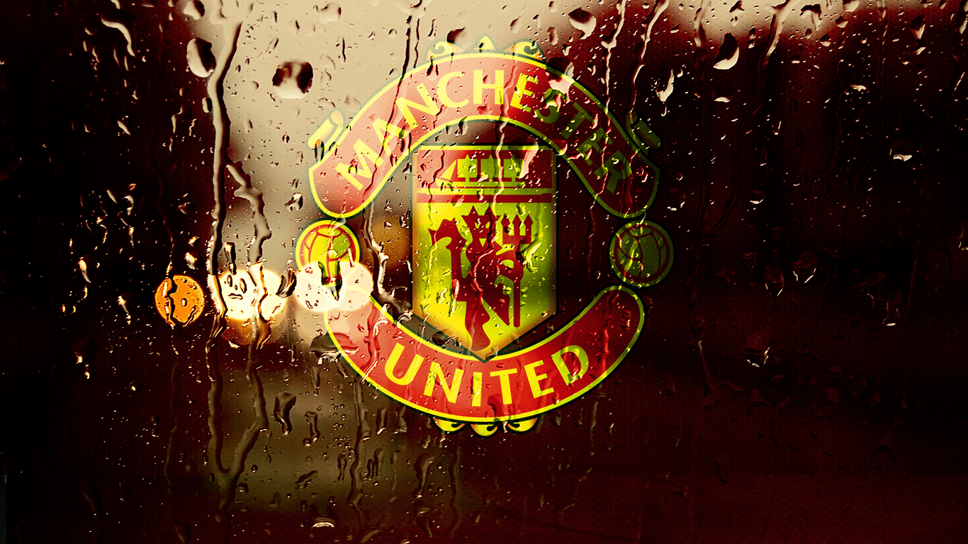 Logo Manchester United su vetro, 1366x768 720p, PC