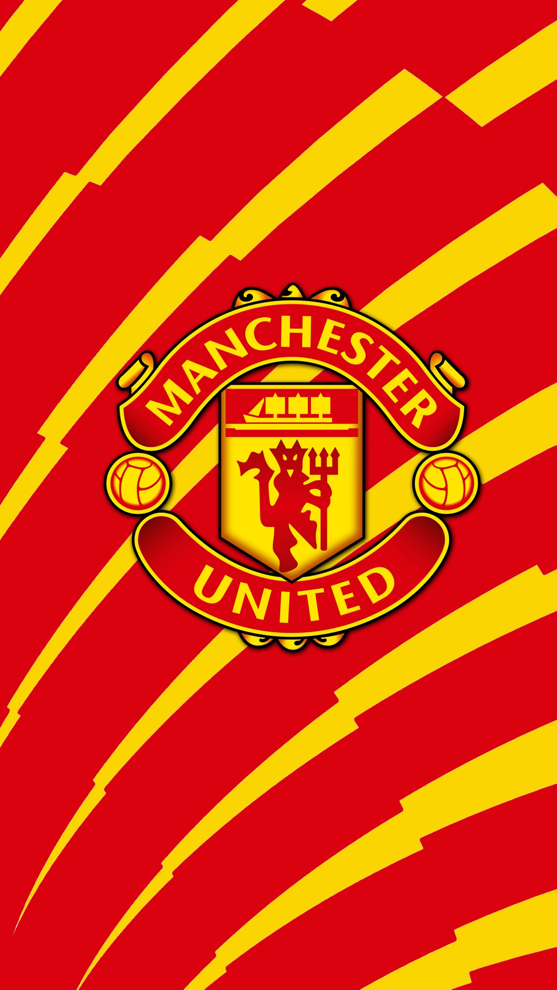 Logo Manchester United rosso giallo, 1920x3408 Verticale, Mobile